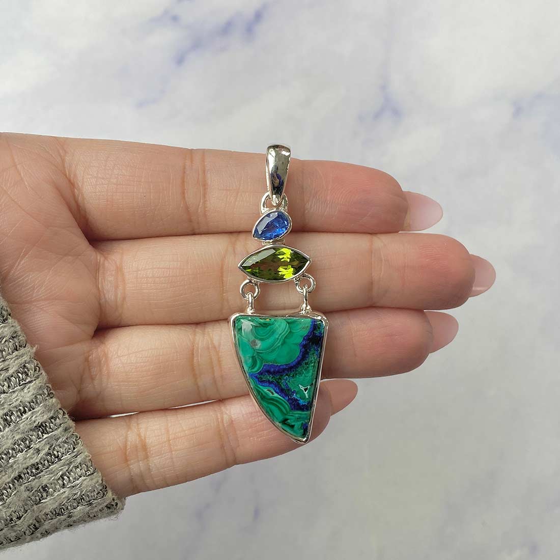 Azurite Malachite Pendant-(AZM-P-35.)