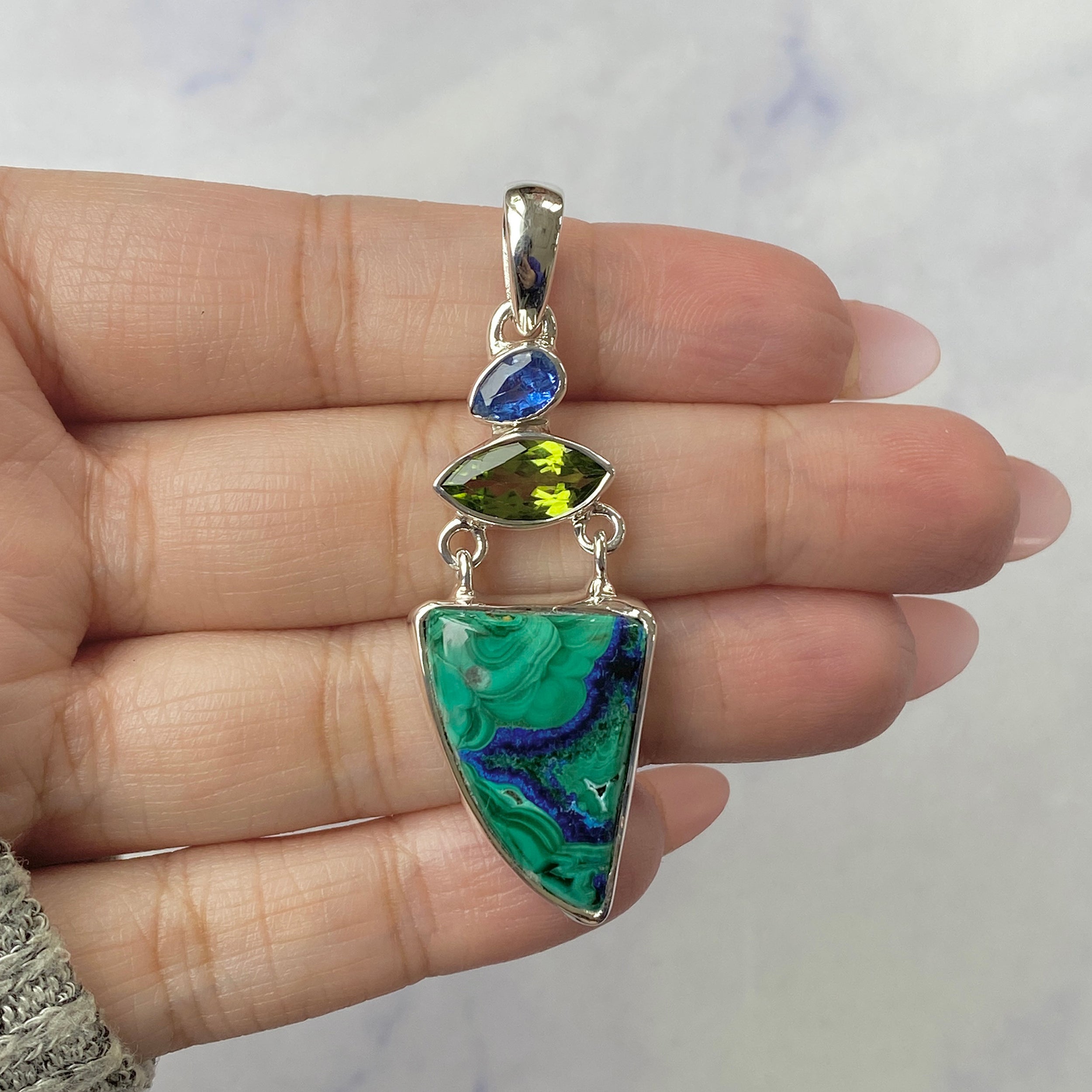 Azurite Malachite Pendant-(AZM-P-35.)