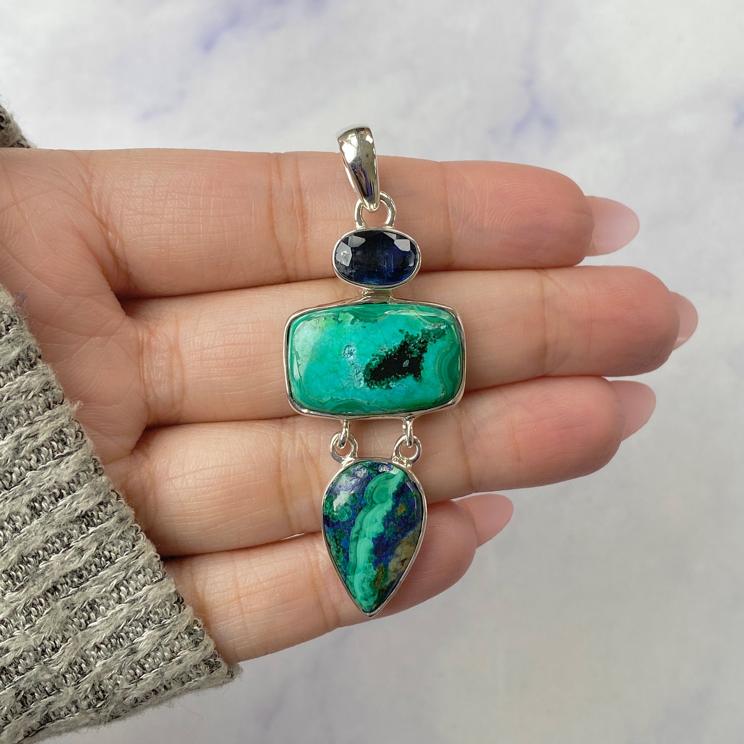Azurite Malachite Pendant-(AZM-P-36.)