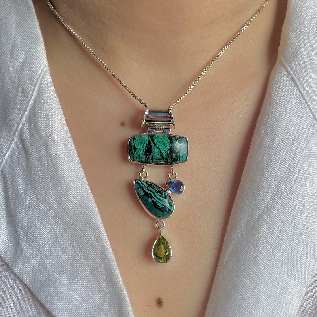 Azurite Malachite Pendant-(AZM-P-37.)