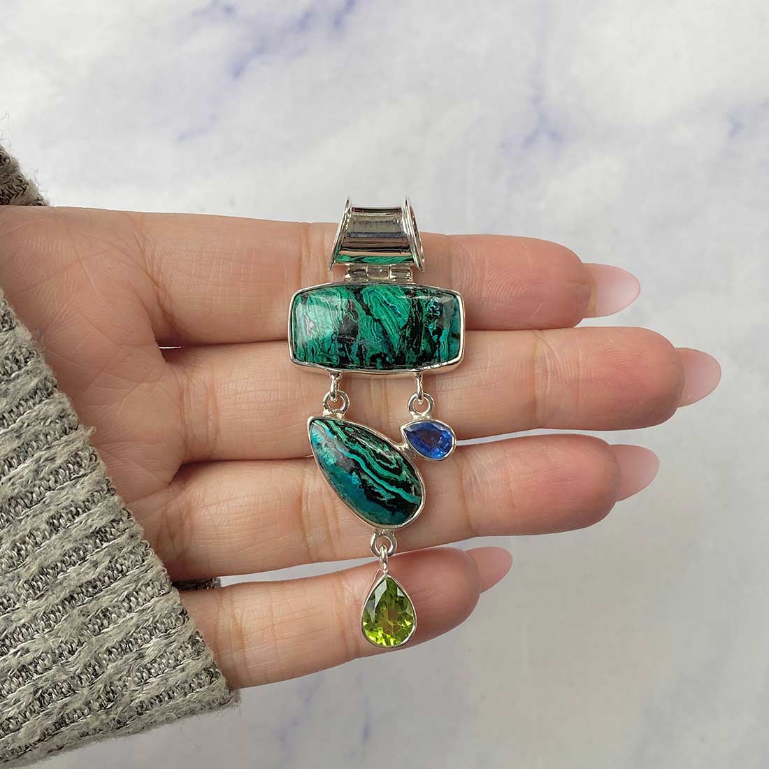 Azurite Malachite Pendant-(AZM-P-37.)