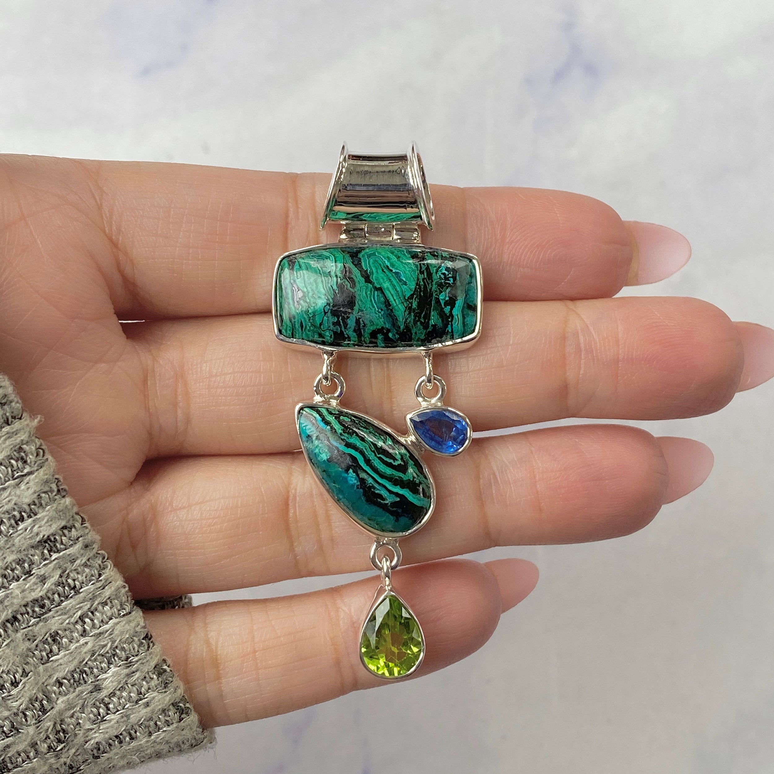 Azurite Malachite Pendant-(AZM-P-37.)