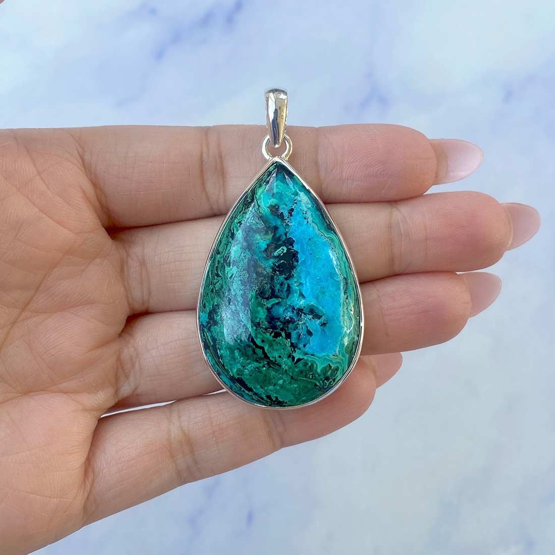 Azurite Malachite Pendant-(AZM-P-4.)