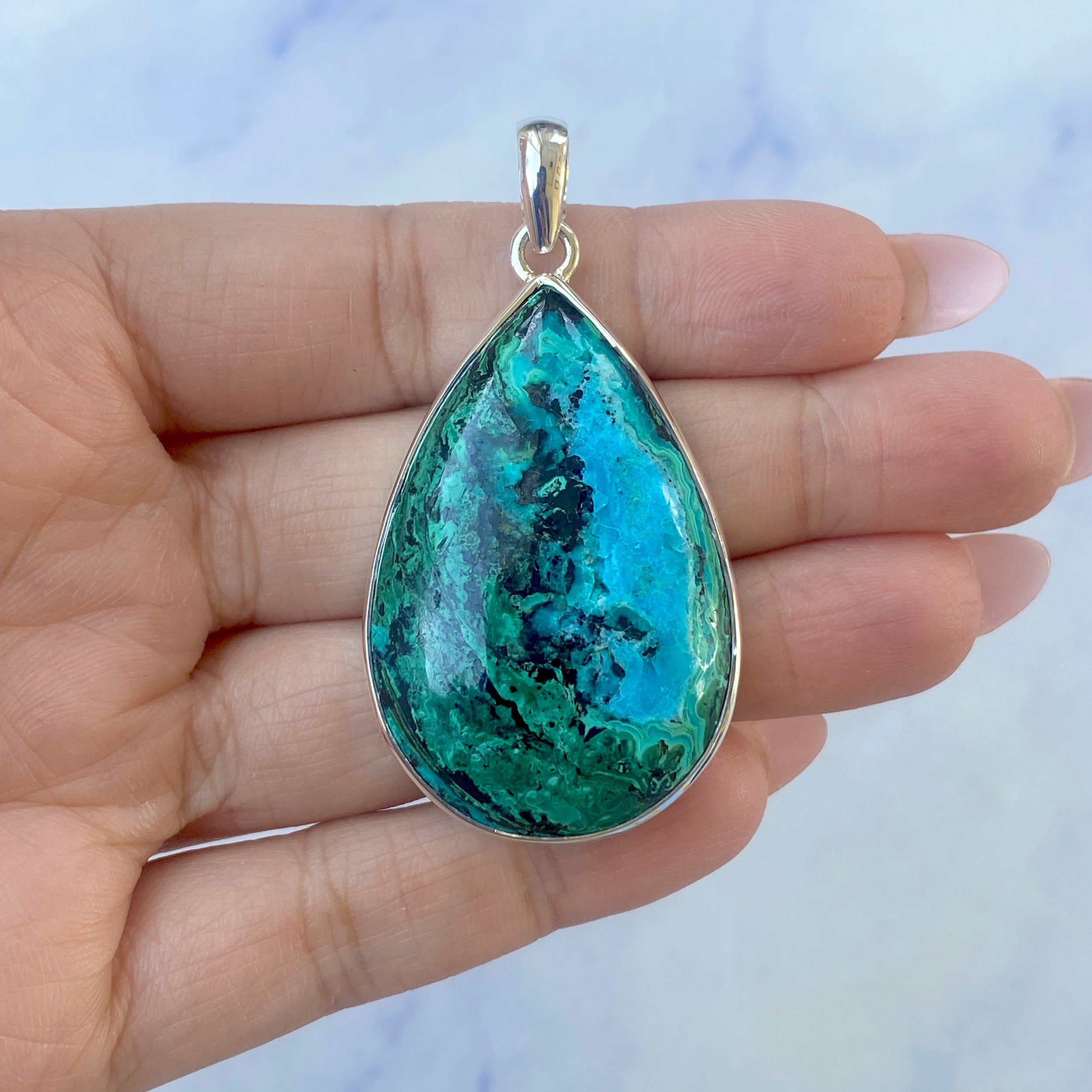 Azurite Malachite Pendant-(AZM-P-4.)