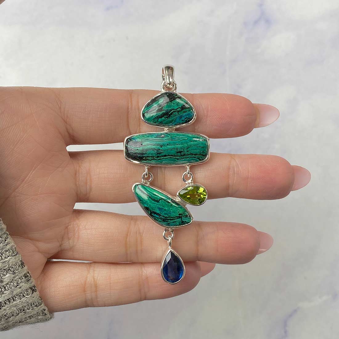 Azurite Malachite Pendant-(AZM-P-41.)