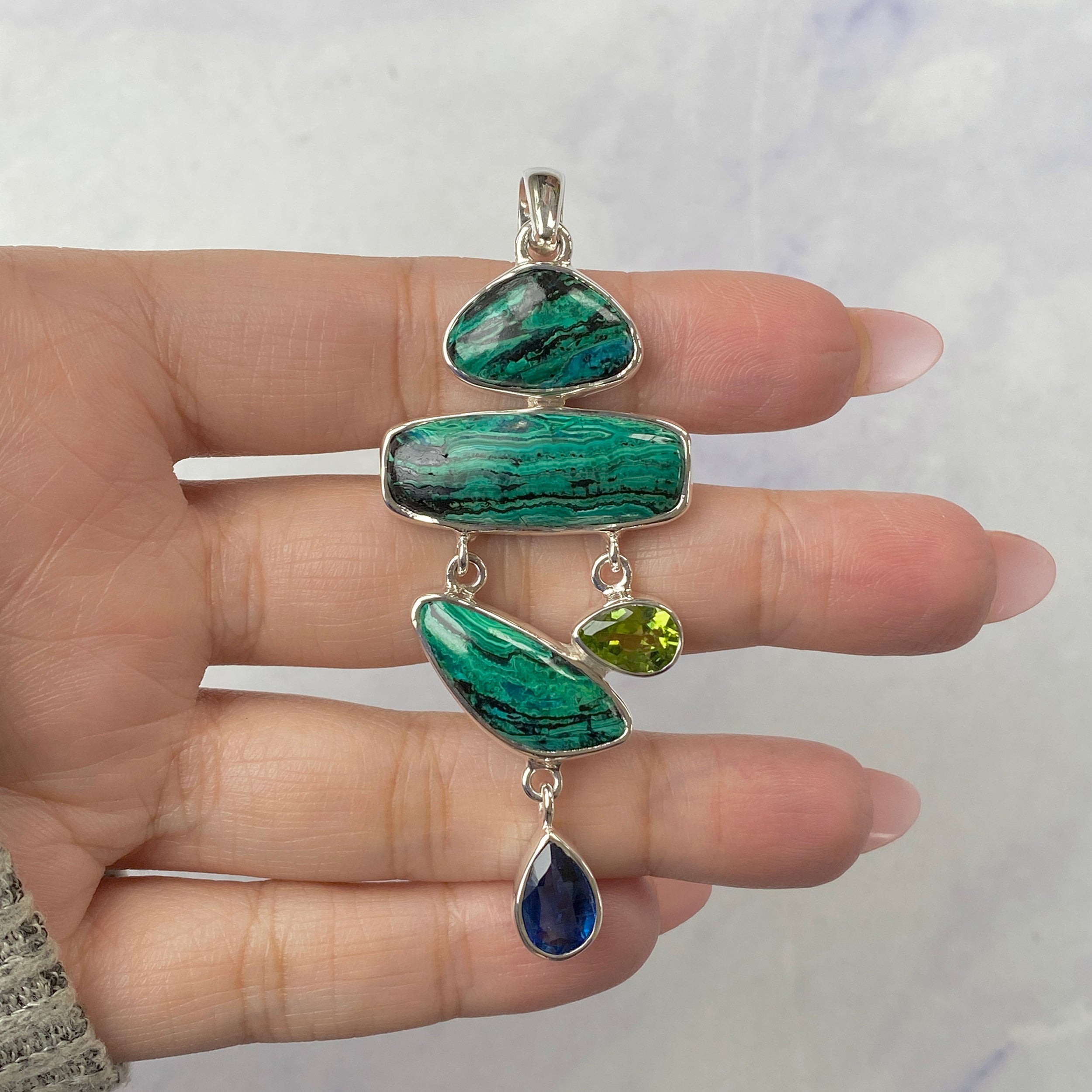 Azurite Malachite Pendant-(AZM-P-41.)