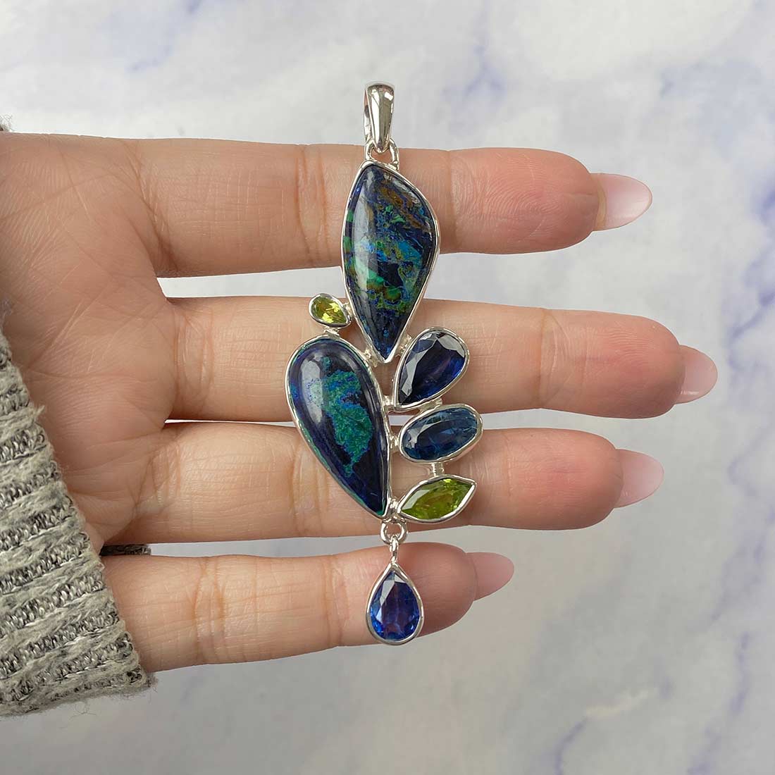 Azurite Malachite Pendant-(AZM-P-42.)