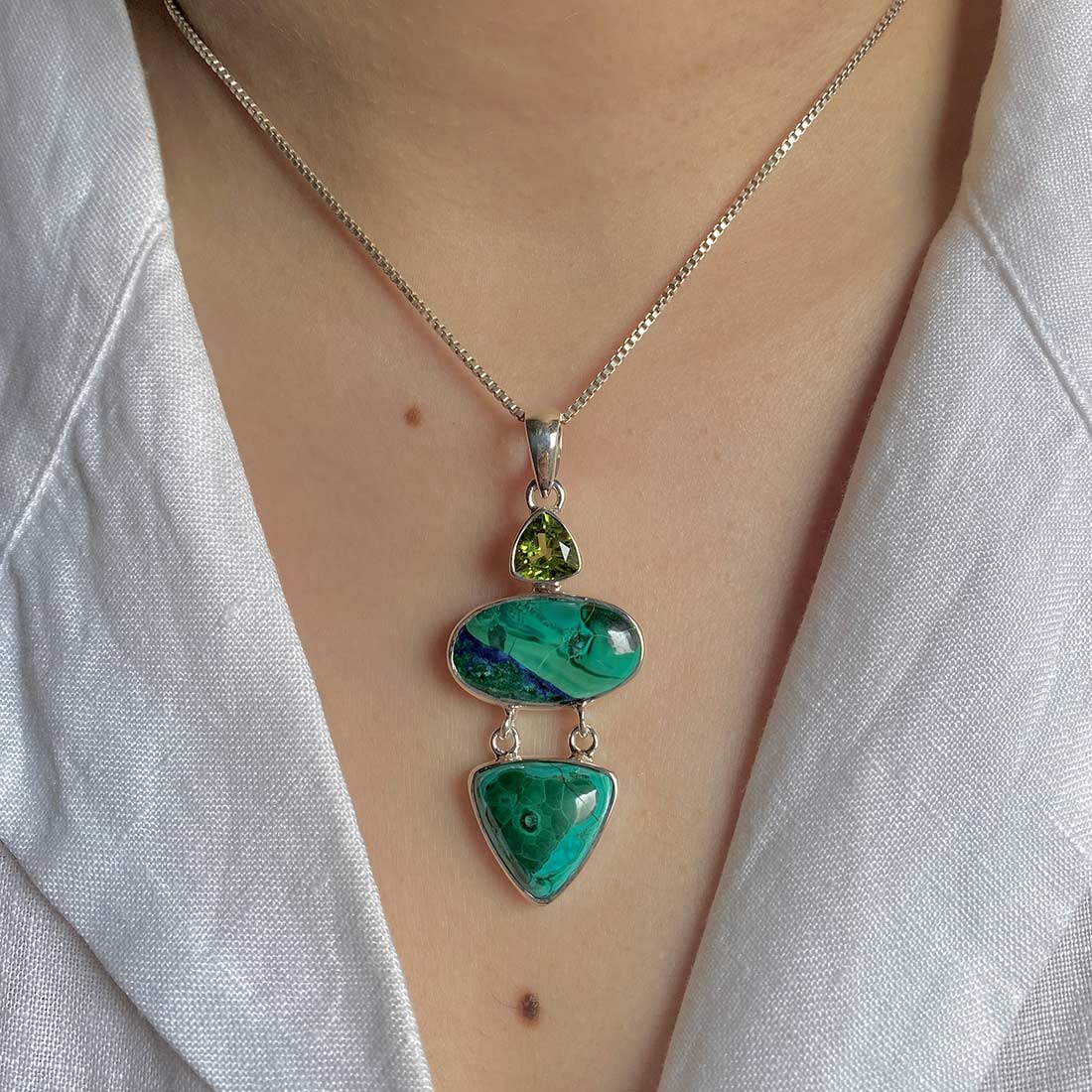 Azurite Malachite Pendant-(AZM-P-45.)