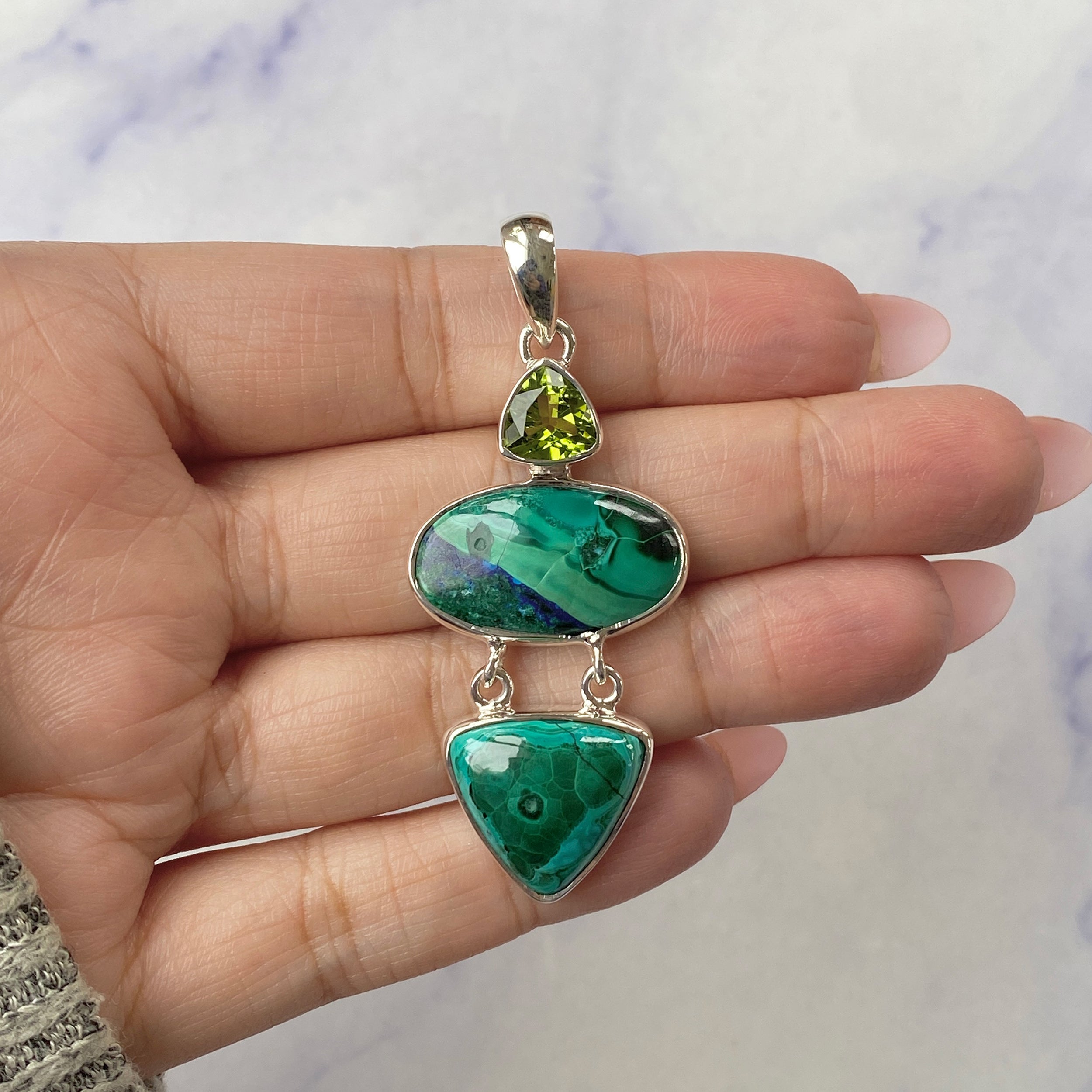 Azurite Malachite Pendant-(AZM-P-45.)