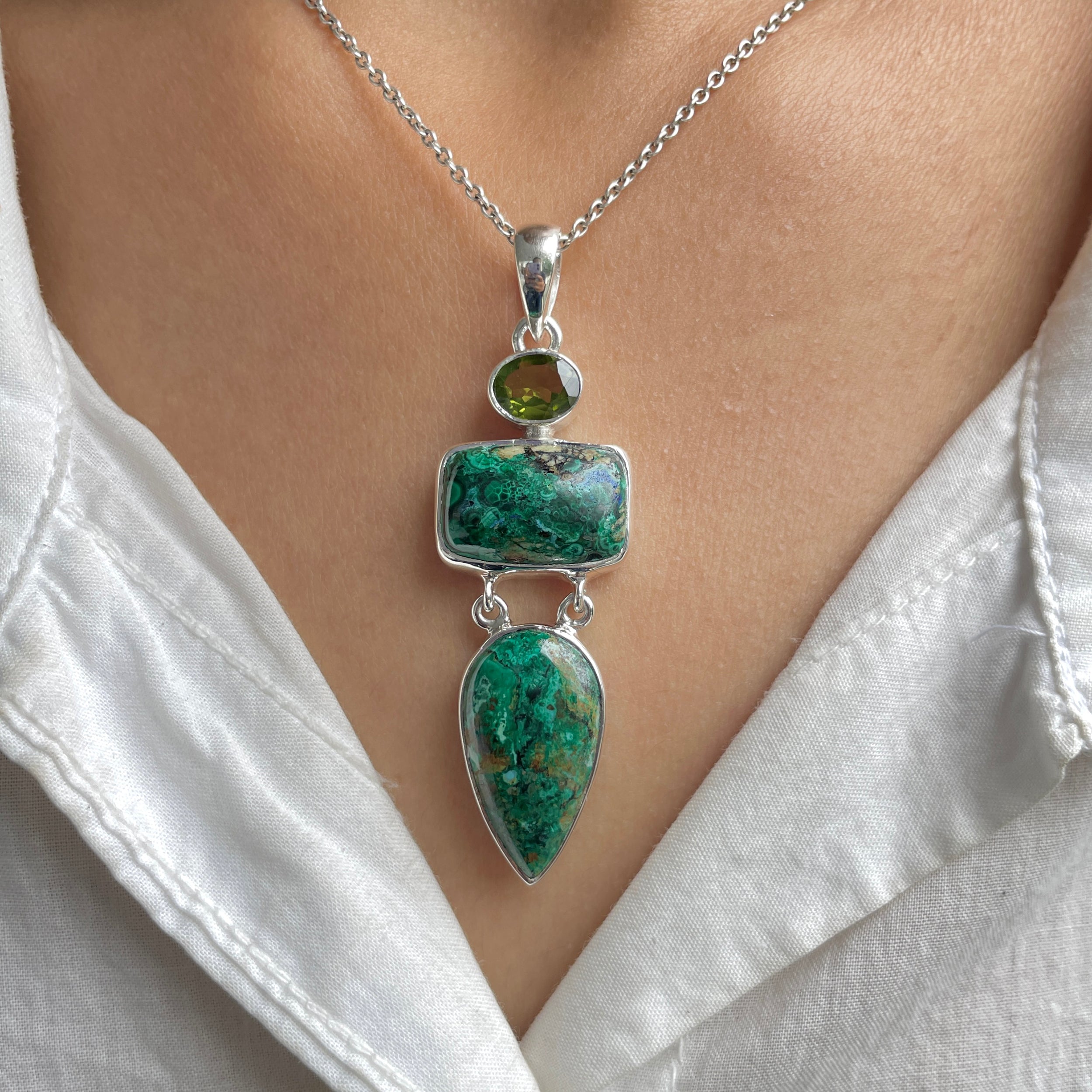 Azurite Malachite Pendant-(AZM-P-57.)