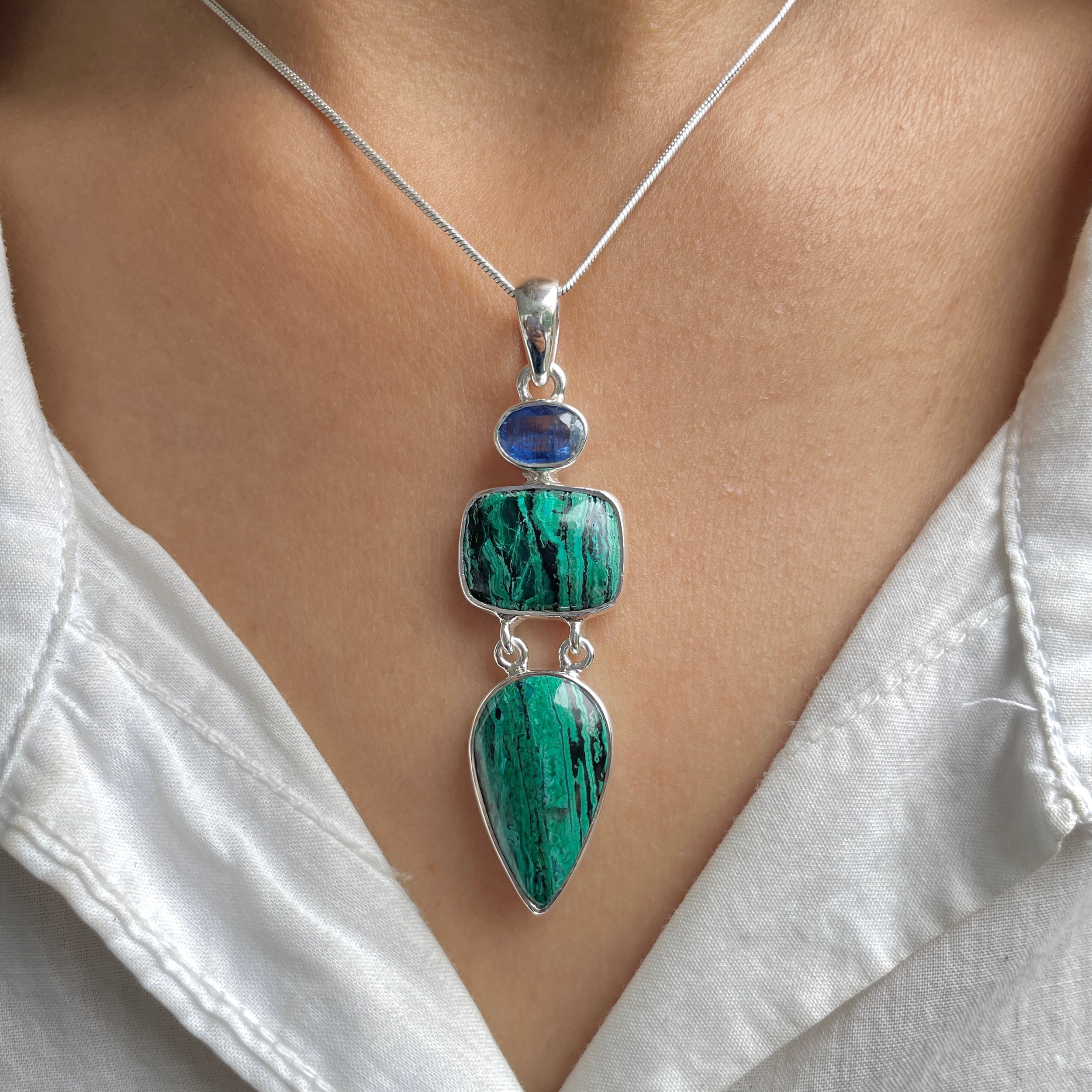 Azurite Malachite Pendant-(AZM-P-58.)
