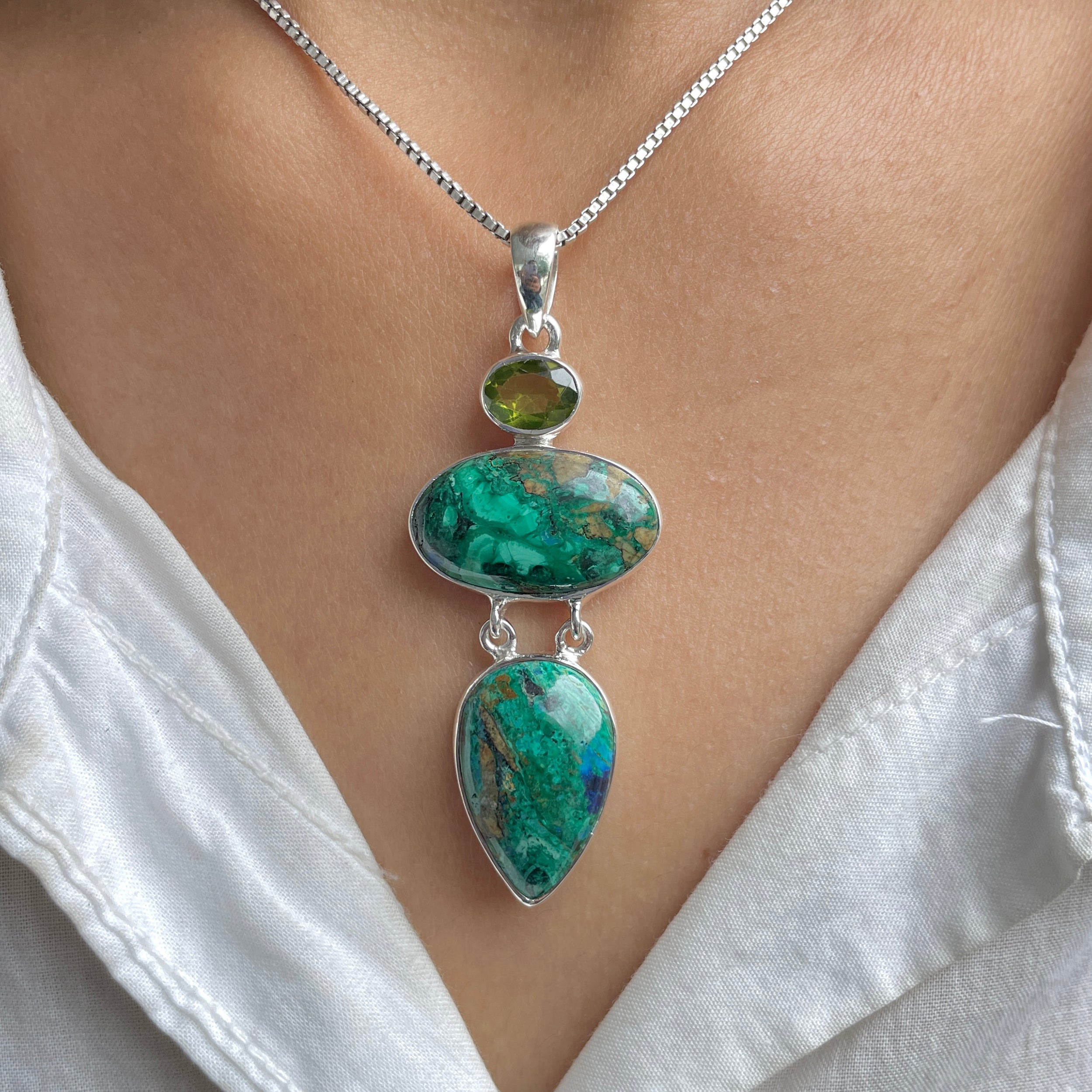 Azurite Malachite Pendant-(AZM-P-71.)