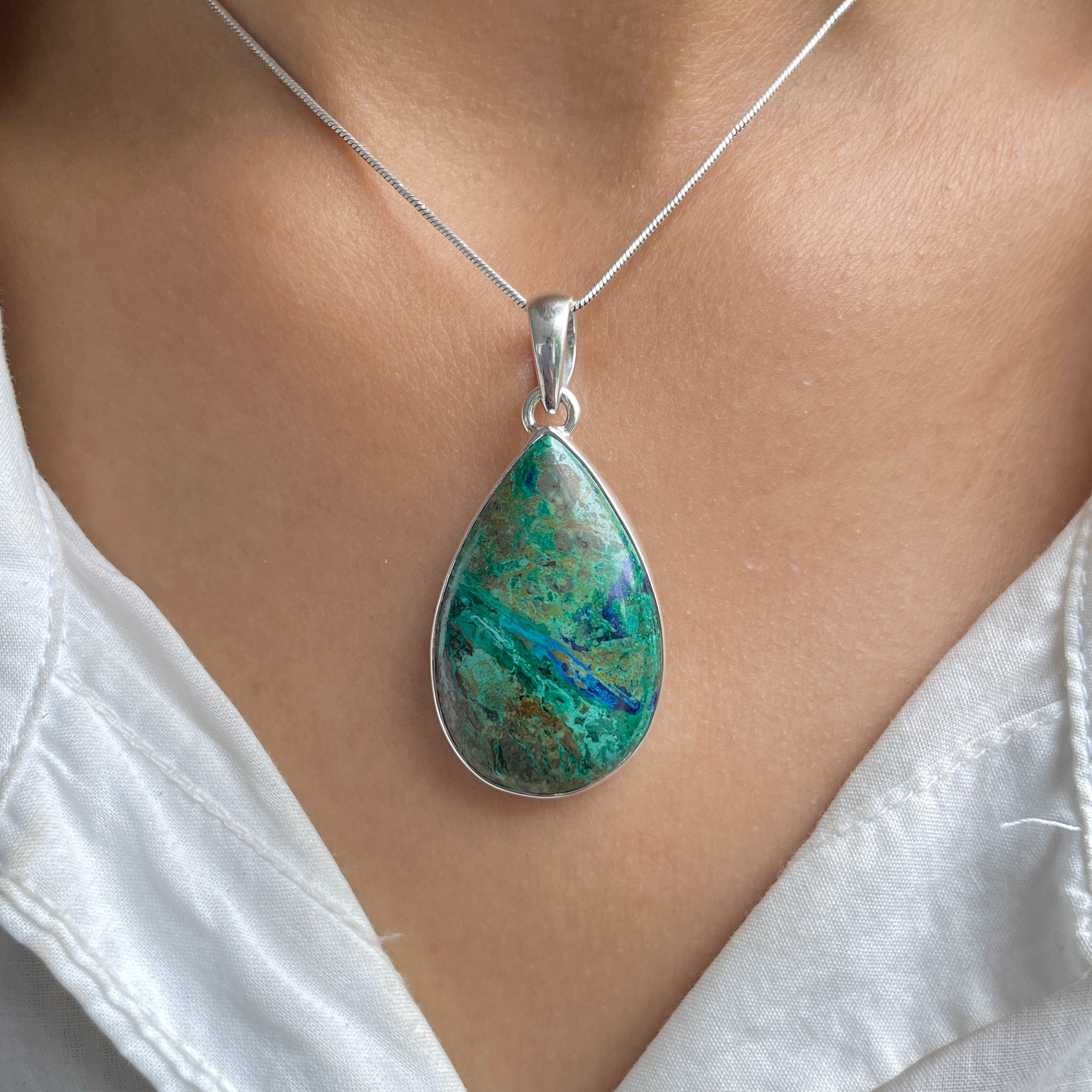 Azurite Malachite Pendant-(AZM-P-83.)