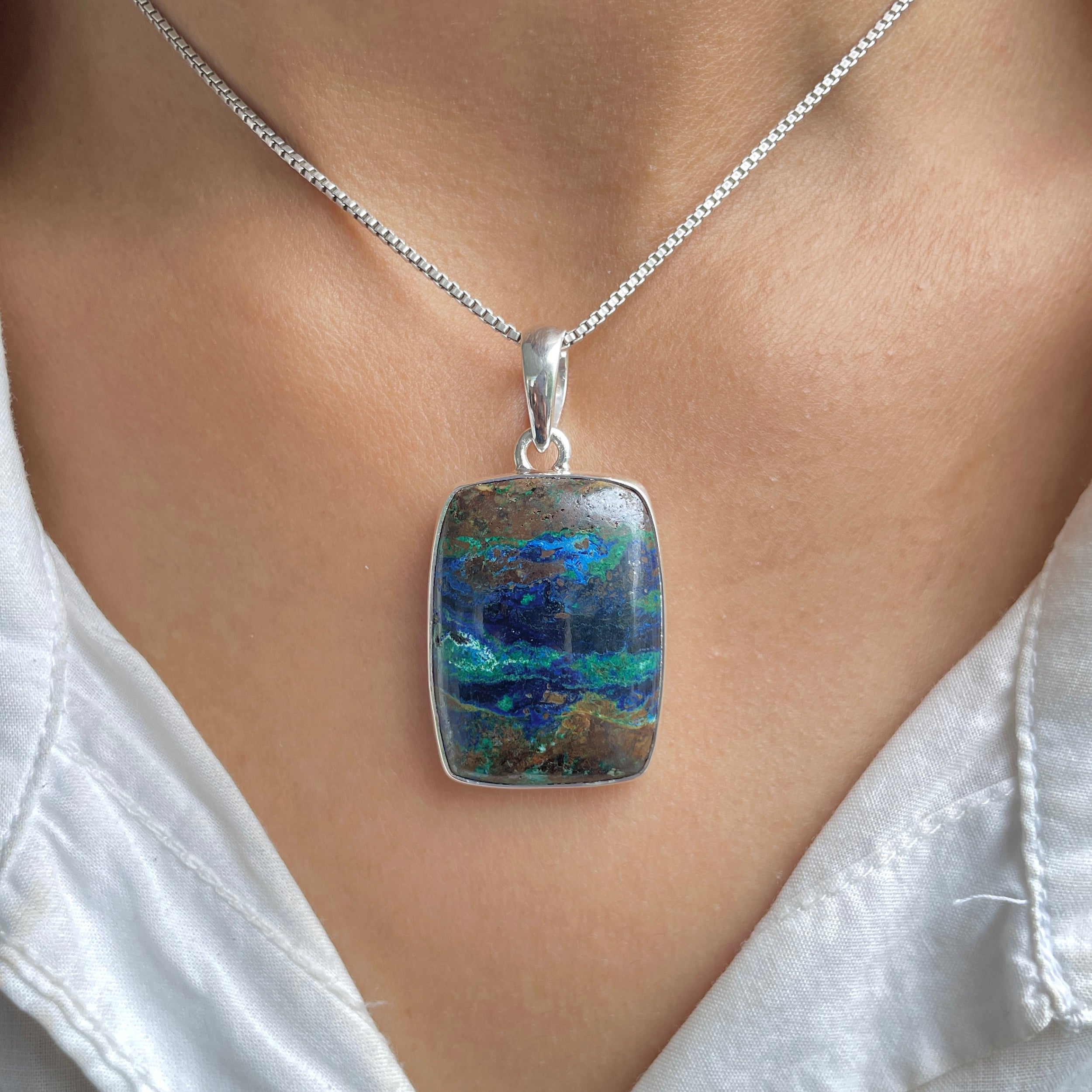 Azurite Malachite Pendant-(AZM-P-84.)