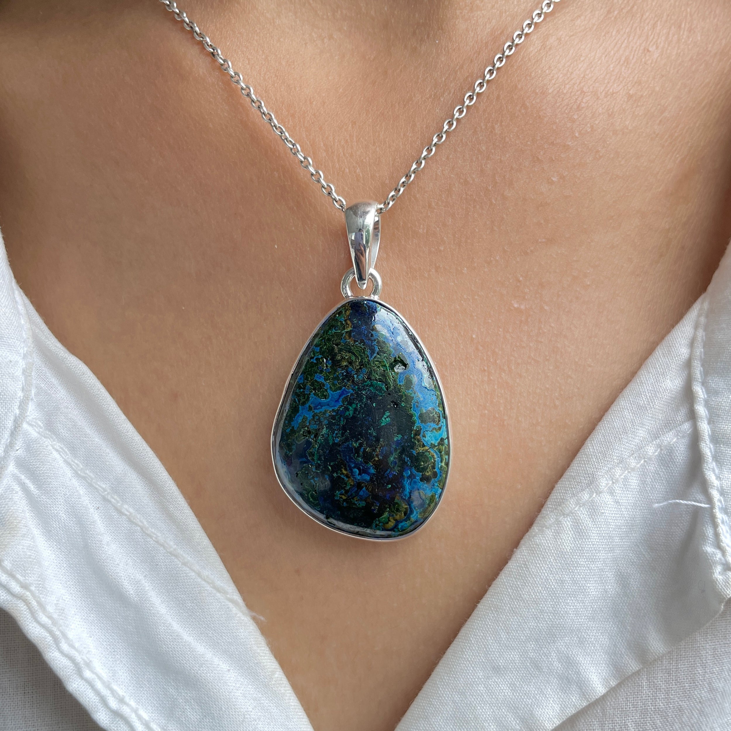 Azurite Malachite Pendant-(AZM-P-85.)