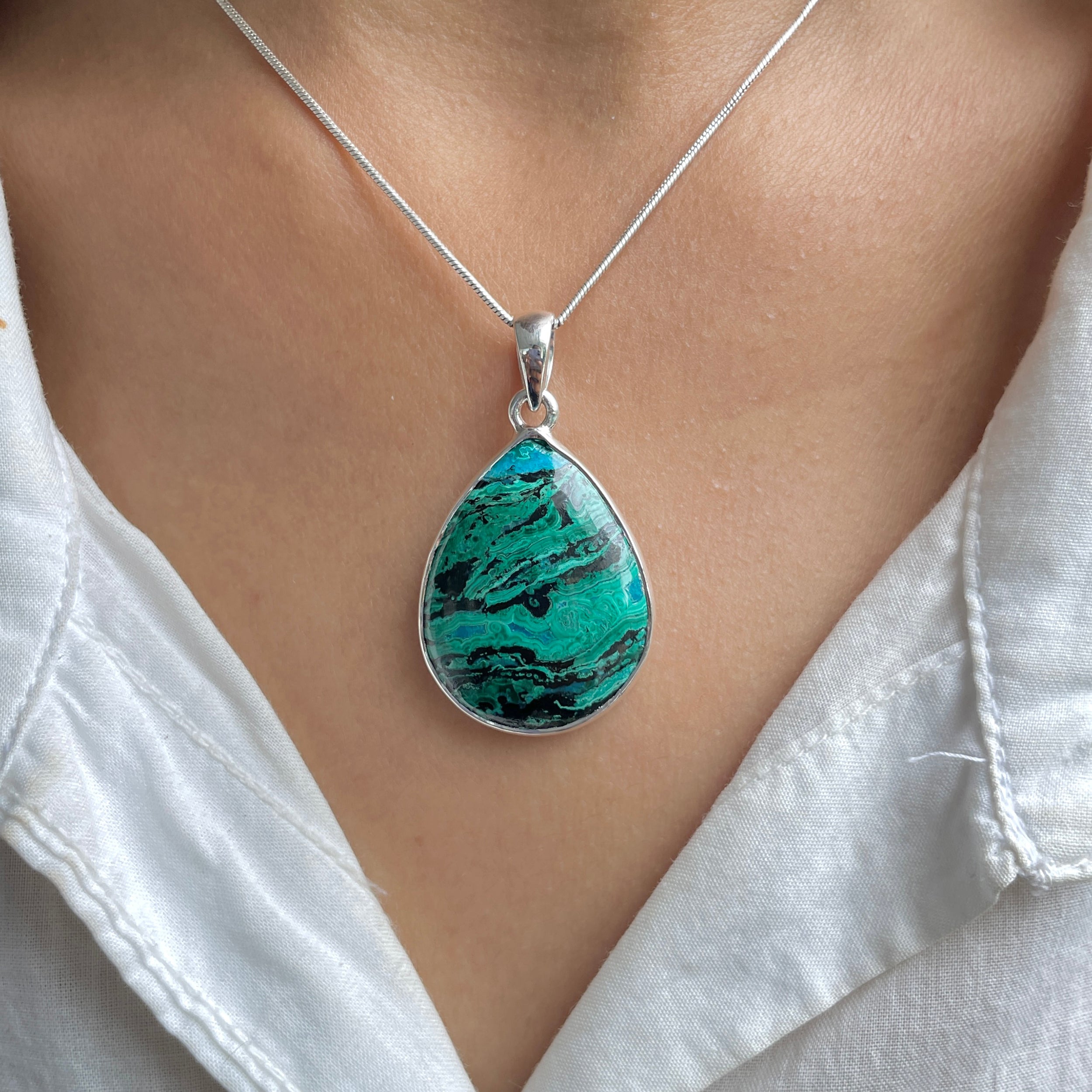 Azurite Malachite Pendant-(AZM-P-86.)
