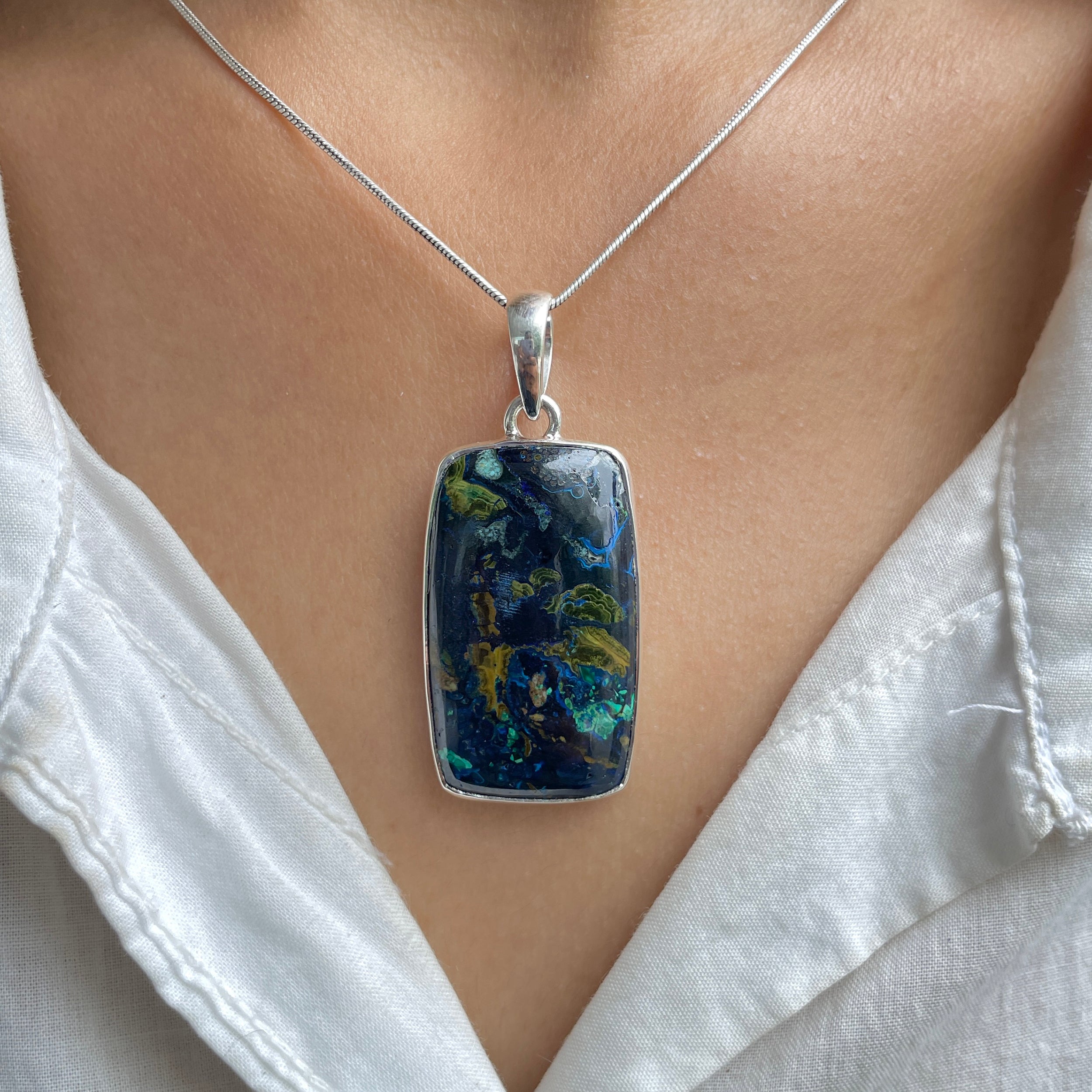 Azurite Malachite Pendant-(AZM-P-89.)