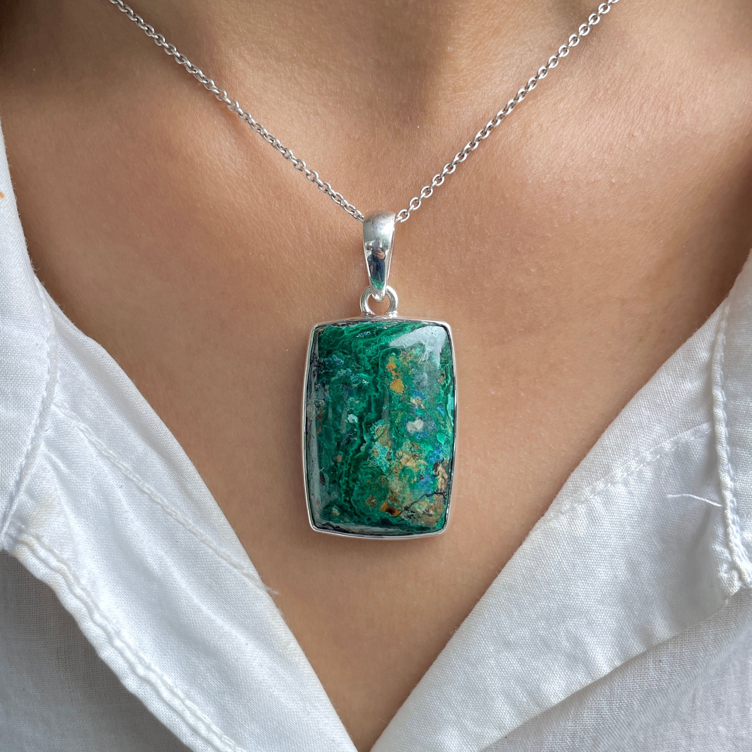 Azurite Malachite Pendant-(AZM-P-90.)