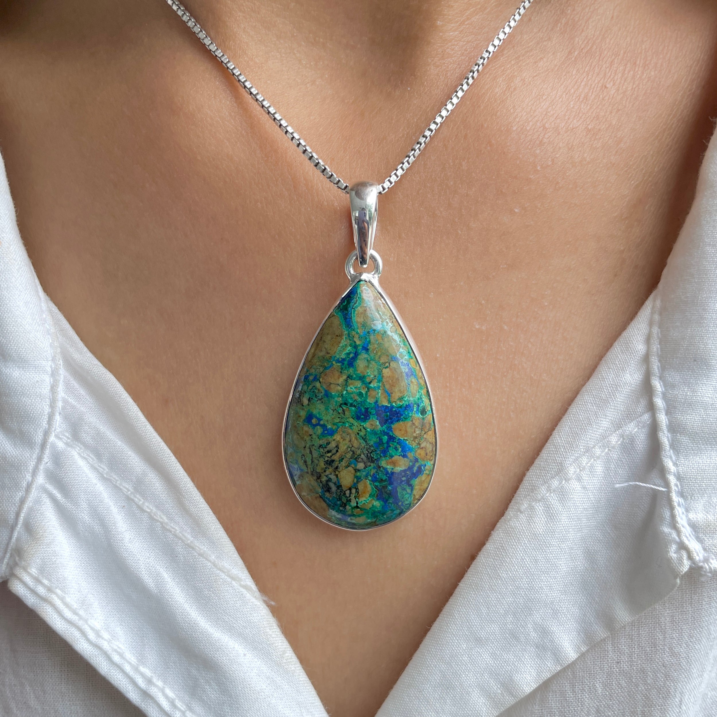 Azurite Malachite Pendant-(AZM-P-93.)