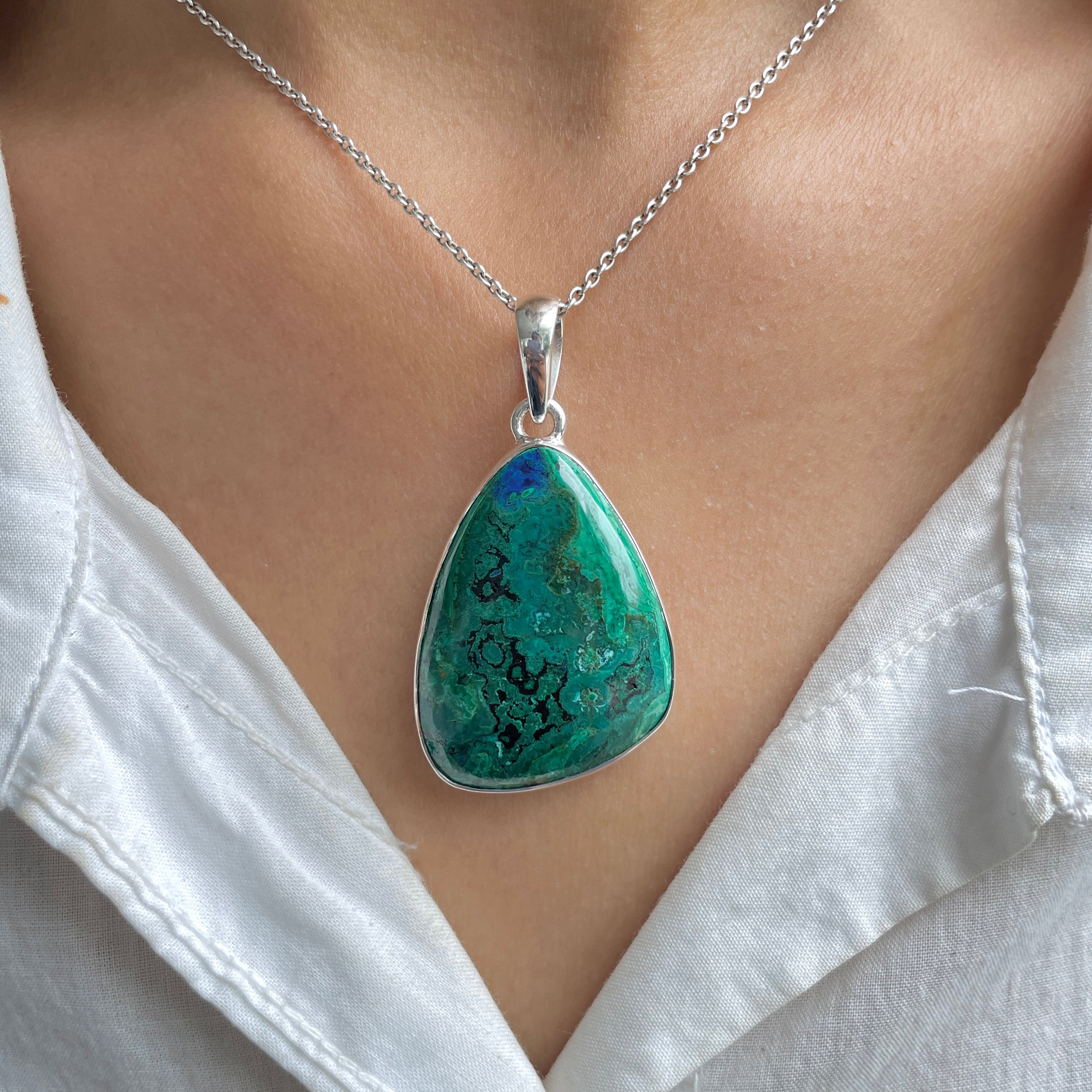 Azurite Malachite Pendant-(AZM-P-94.)