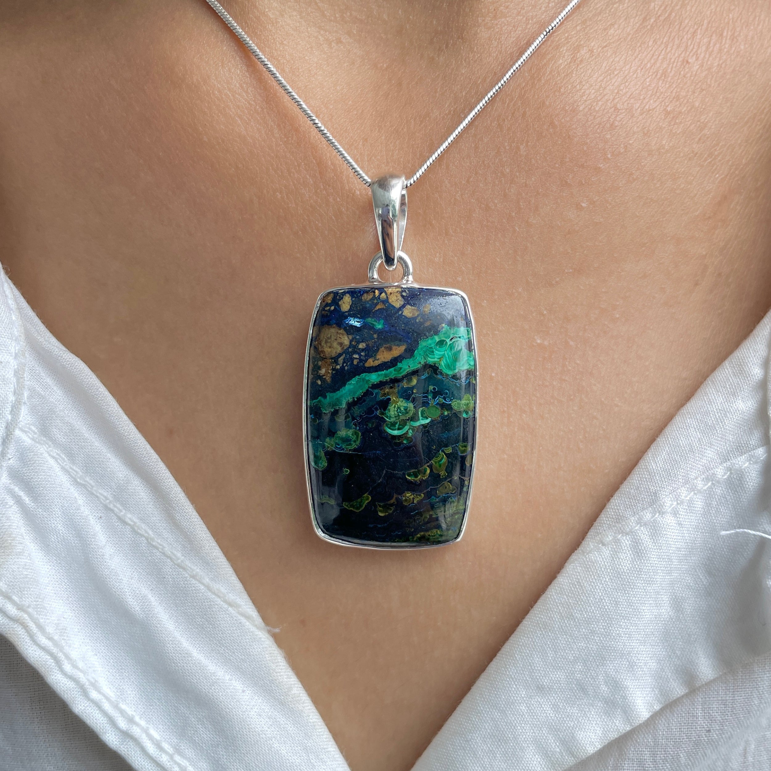 Azurite Malachite Pendant-(AZM-P-95.)
