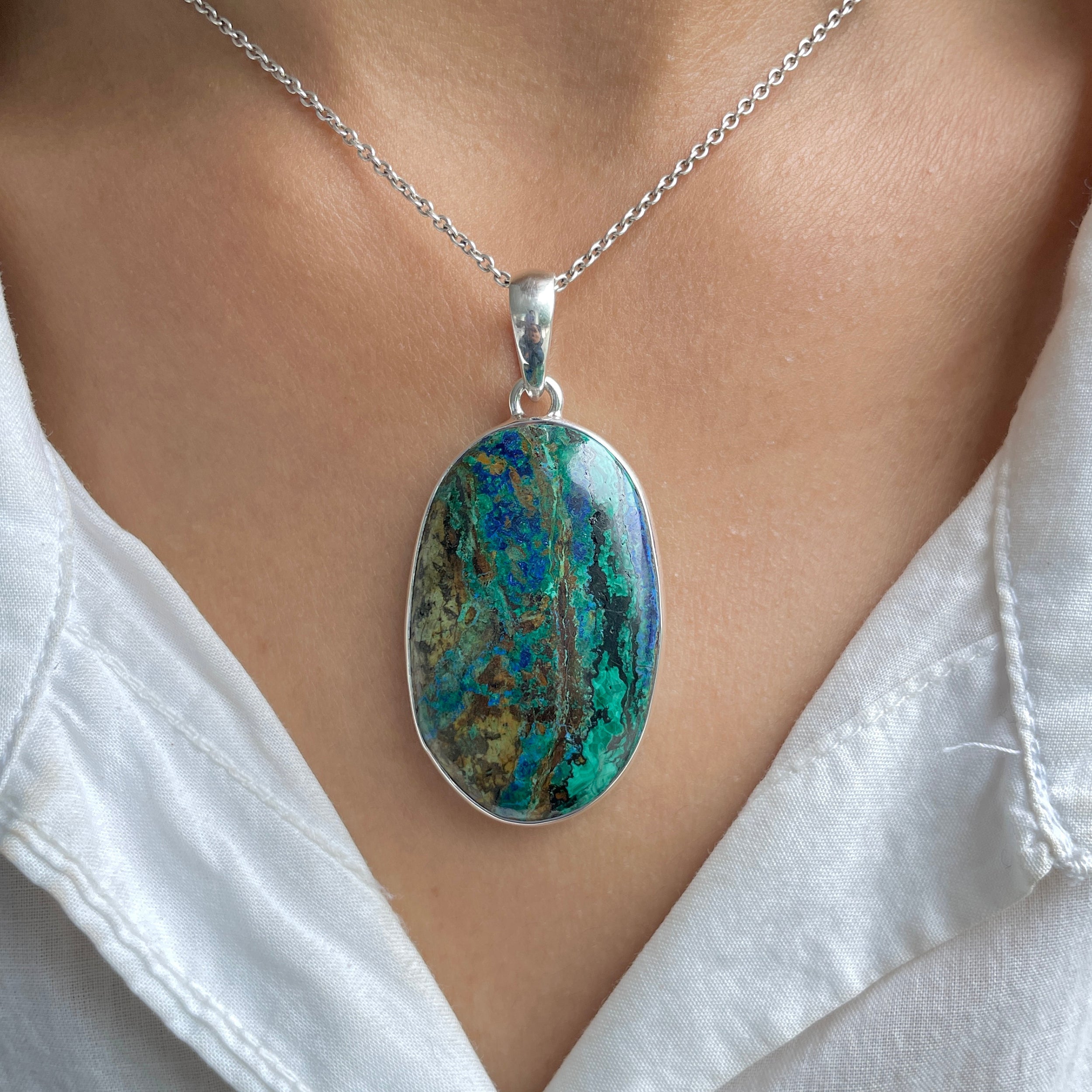 Azurite Malachite Pendant-(AZM-P-97.)