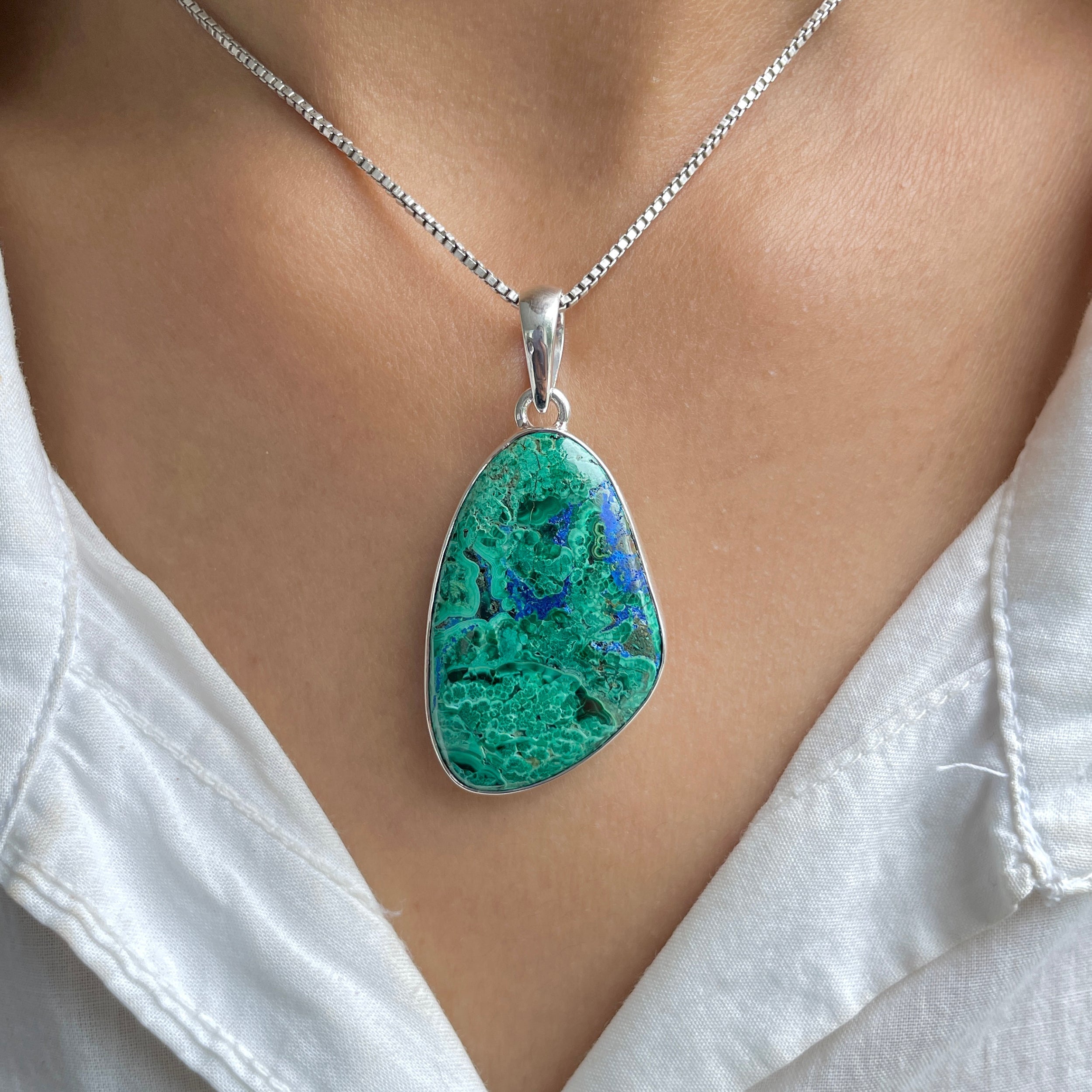 Azurite Malachite Pendant-(AZM-P-99.)