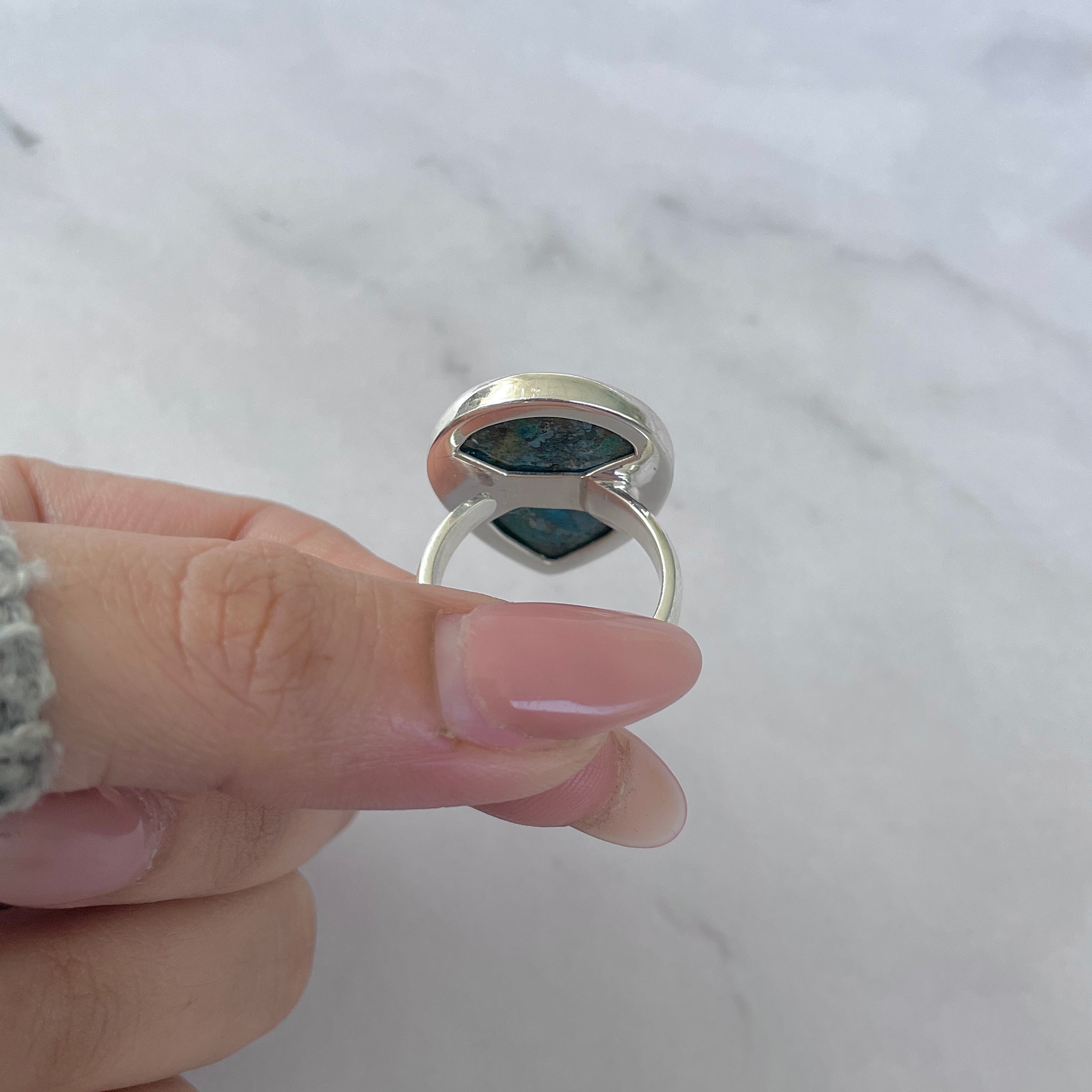 Azurite Malachite Adjustable Ring-(AZM-R-107.)