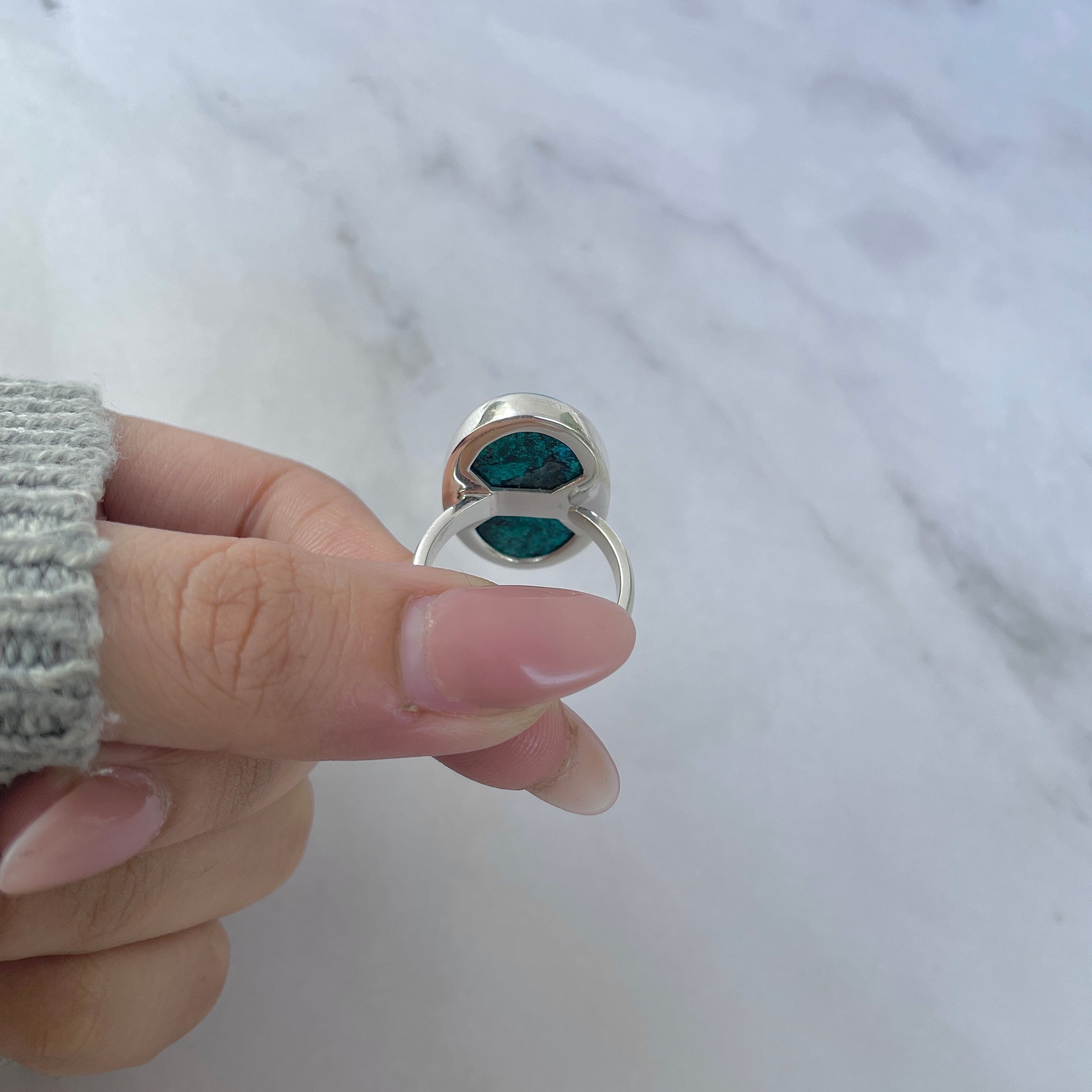 Azurite Malachite Adjustable Ring-(AZM-R-109.)