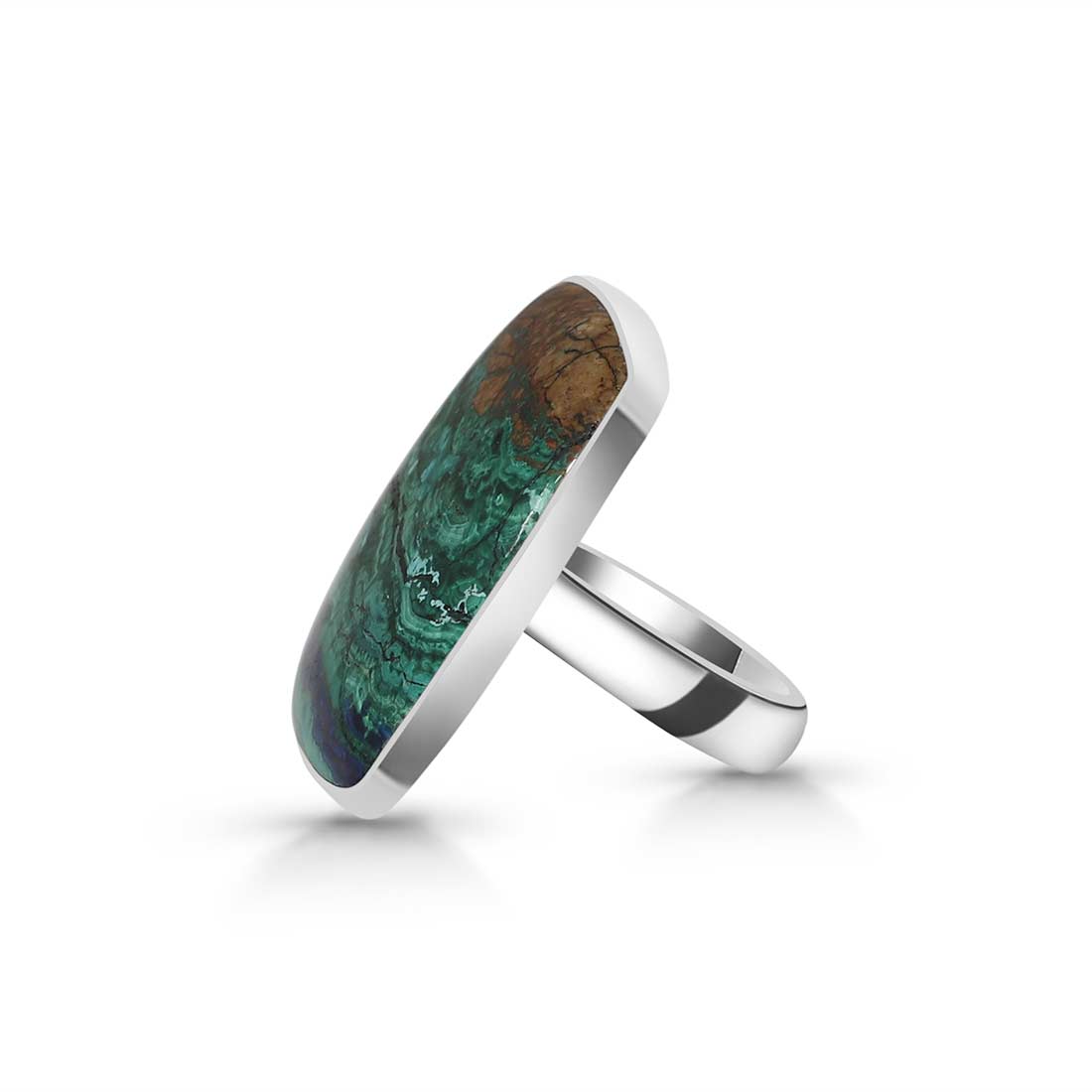 Azurite Malachite Adjustable Ring-(AZM-R-13.)