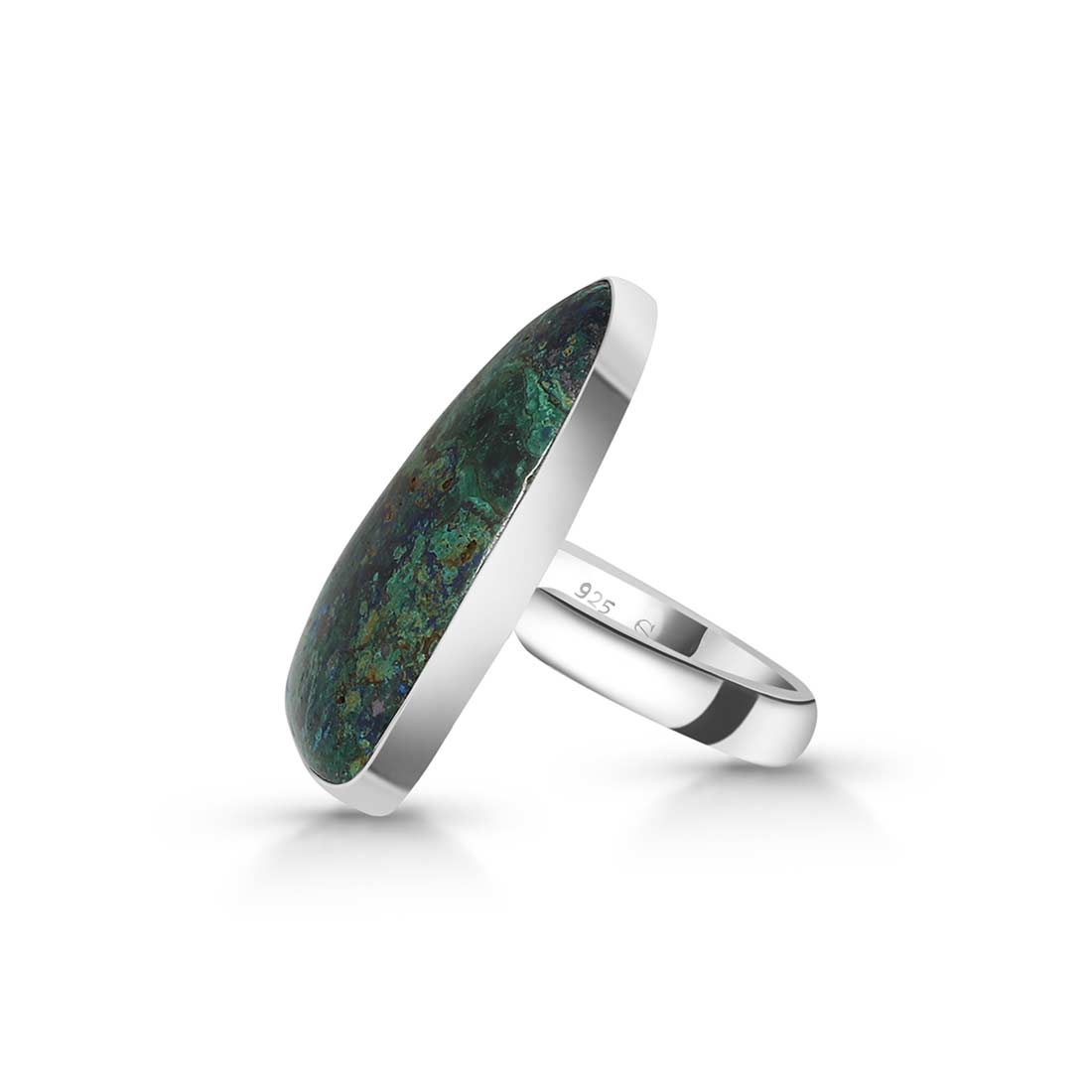 Azurite Malachite Adjustable Ring-(AZM-R-16.)