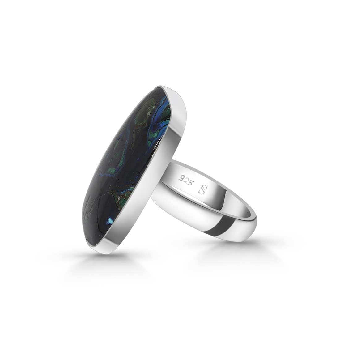 Azurite Malachite Adjustable Ring-(AZM-R-3.)