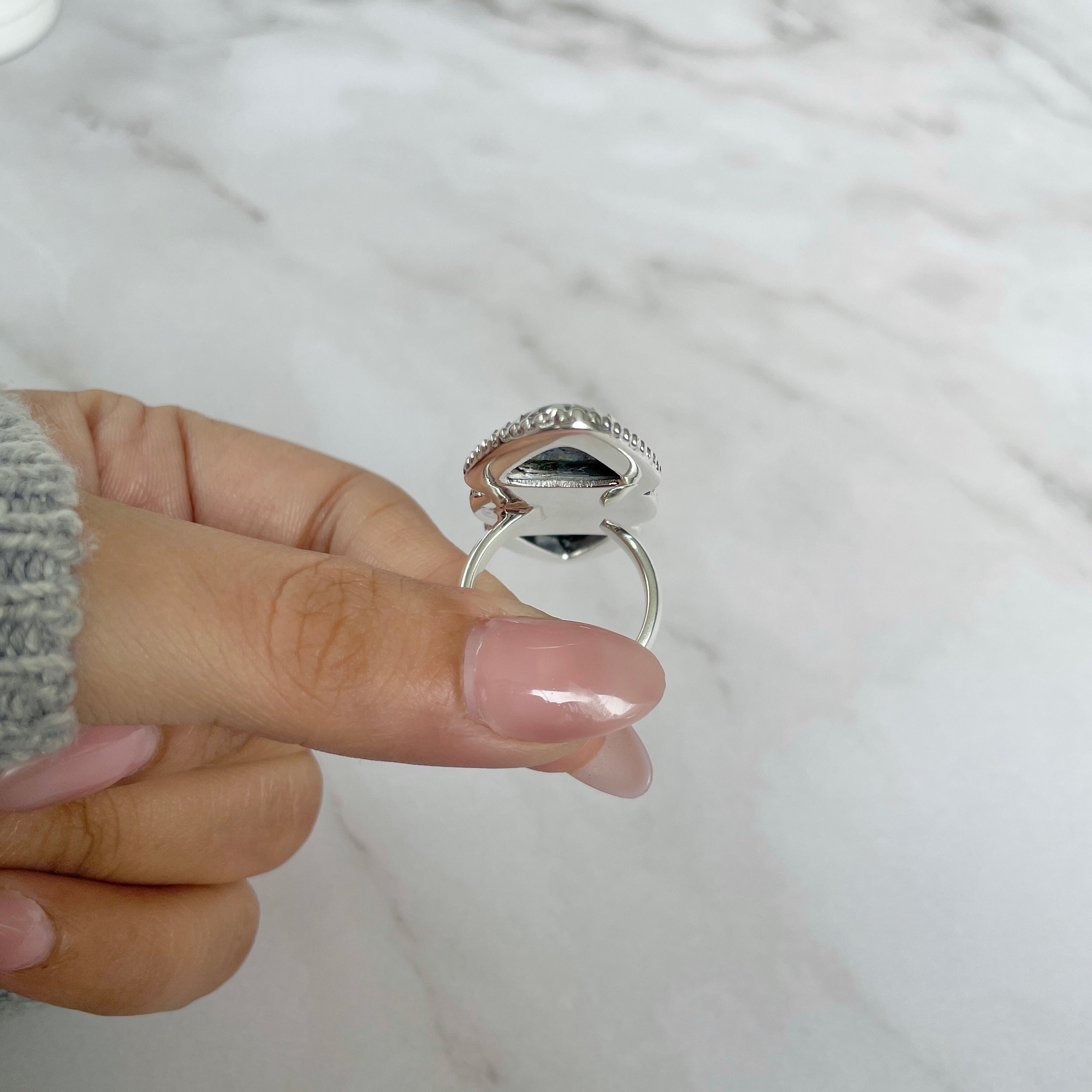 Azurite Malachite Adjustable Ring-(AZM-R-44.)