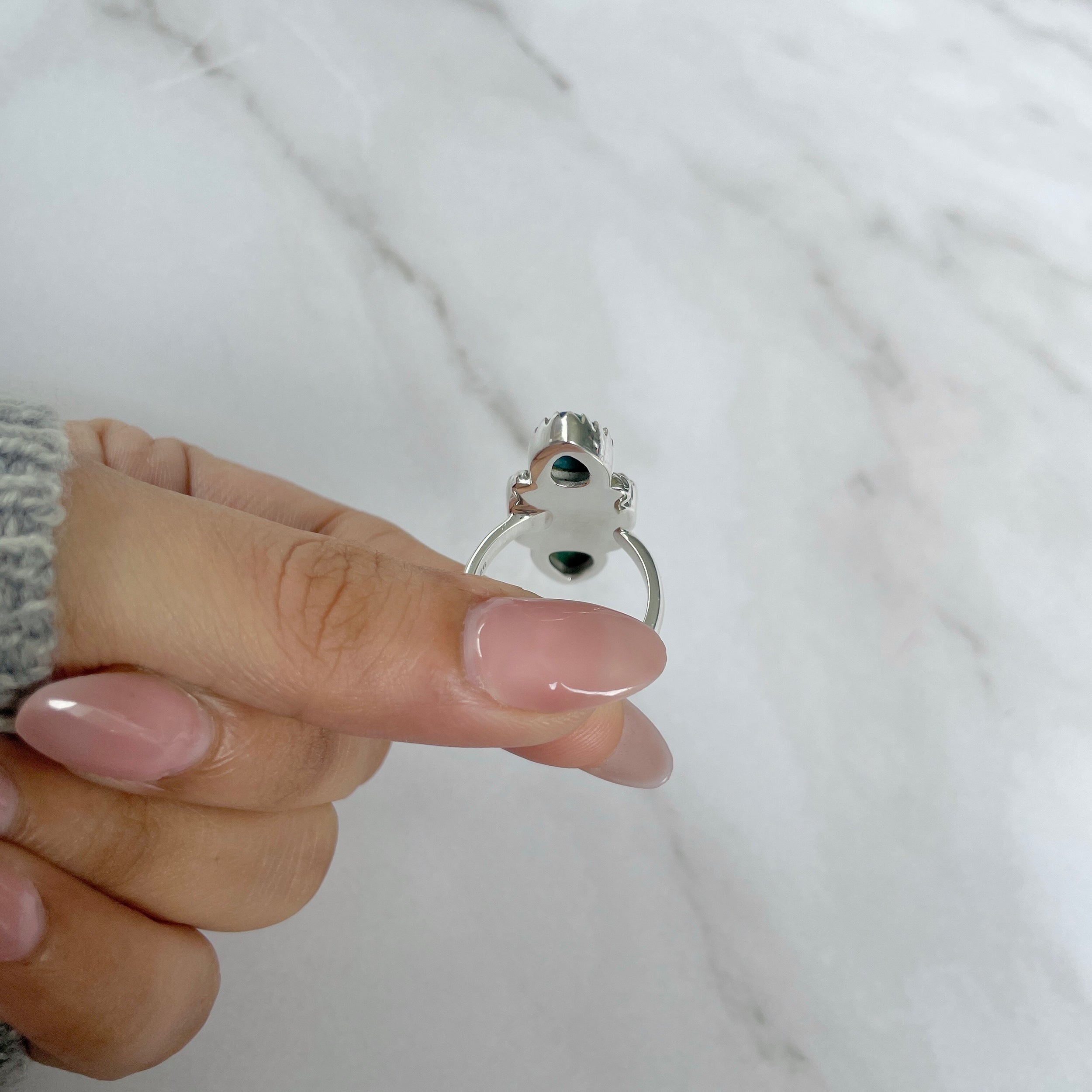 Azurite Malachite Adjustable Ring-(AZM-R-45.)