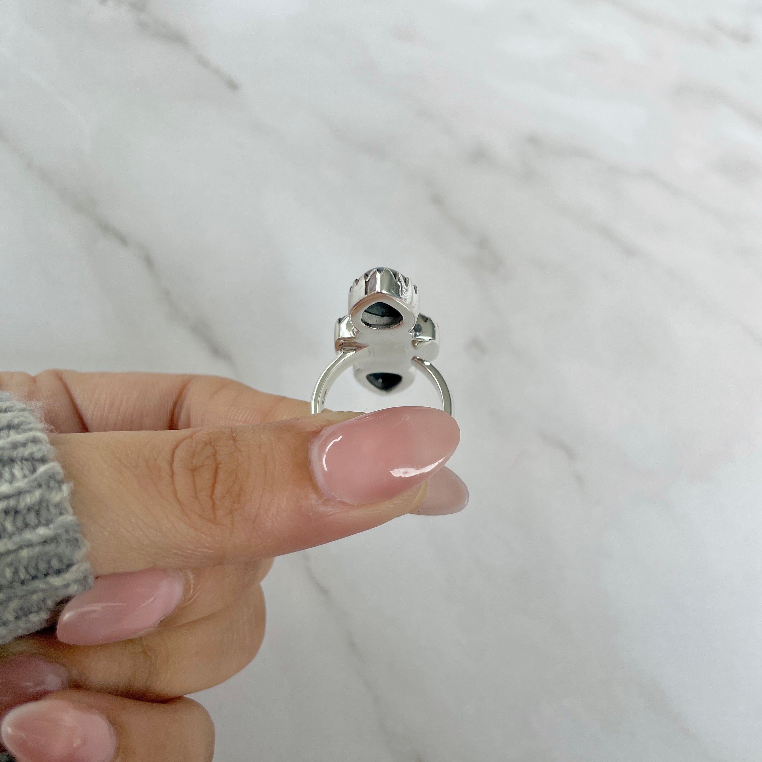 Azurite Malachite Adjustable Ring-(AZM-R-48.)