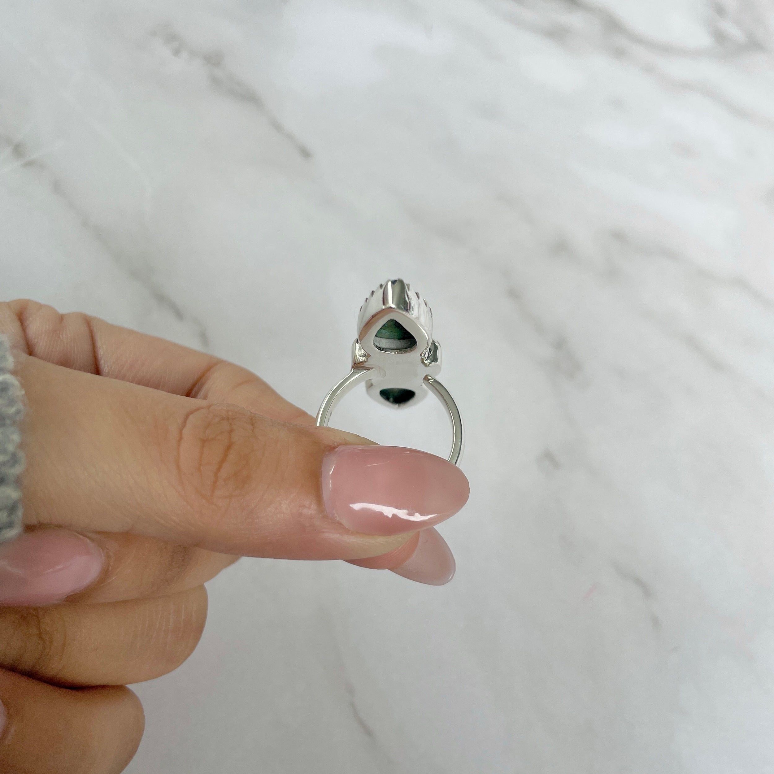 Azurite Malachite Adjustable Ring-(AZM-R-50.)