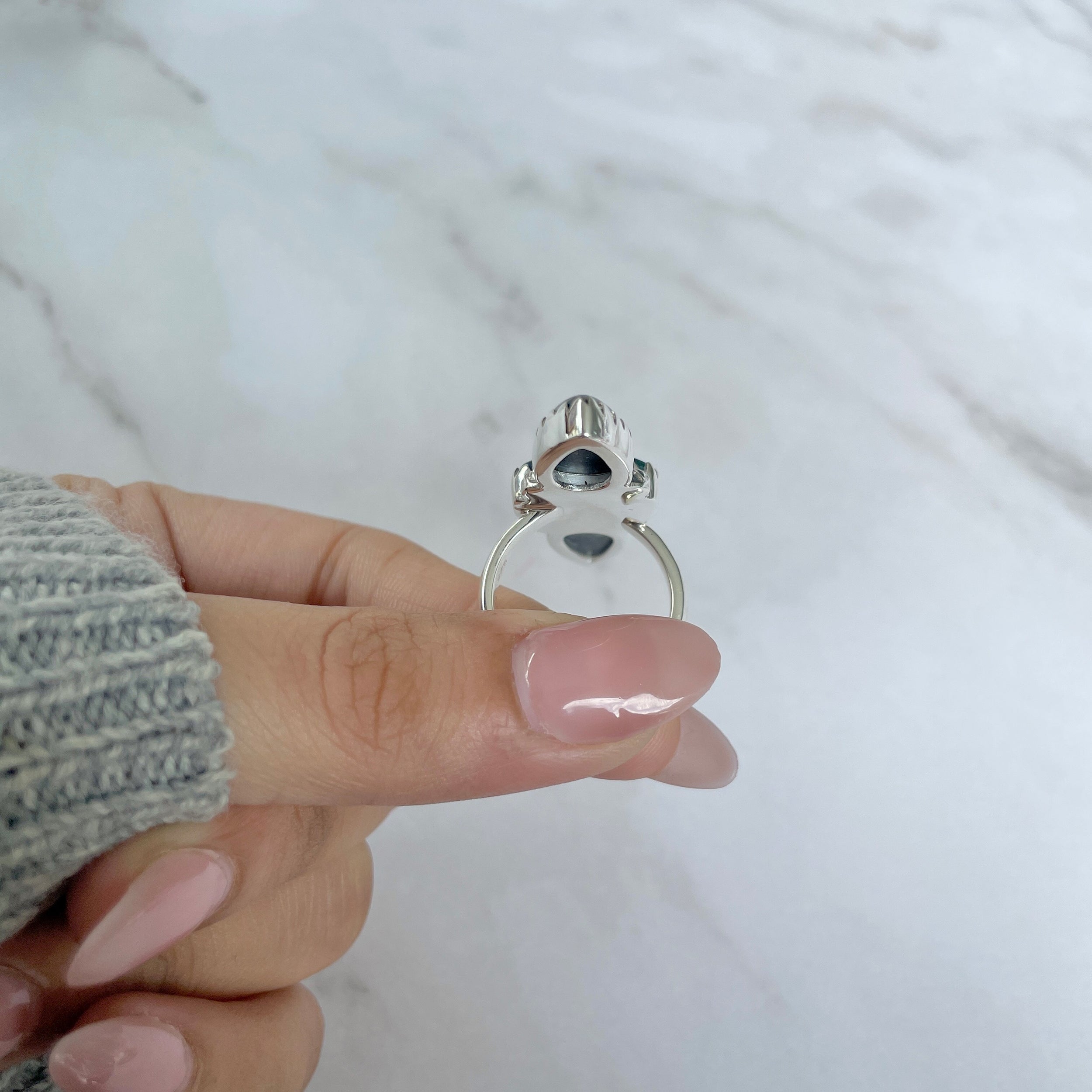 Azurite Malachite Adjustable Ring-(AZM-R-58.)