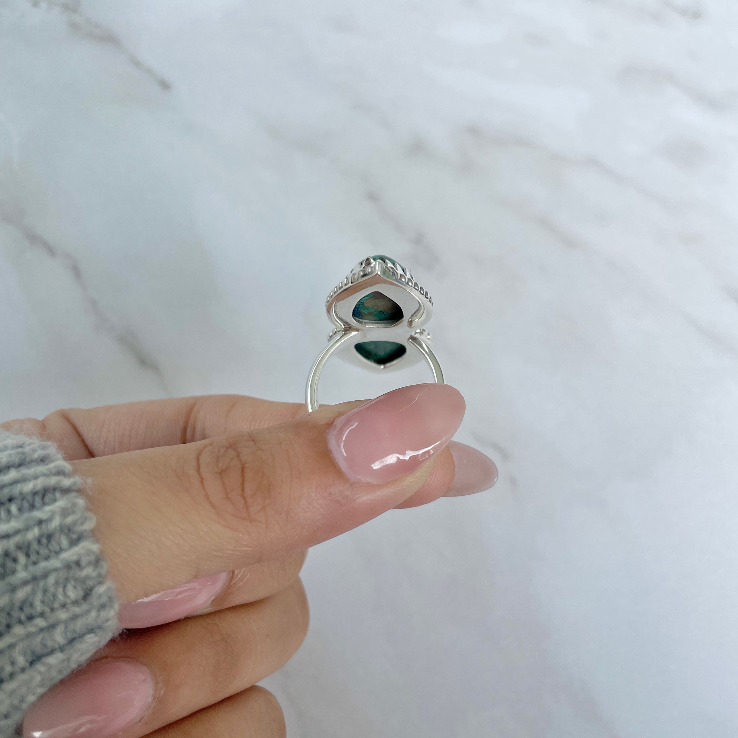 Azurite Malachite Adjustable Ring-(AZM-R-66.)