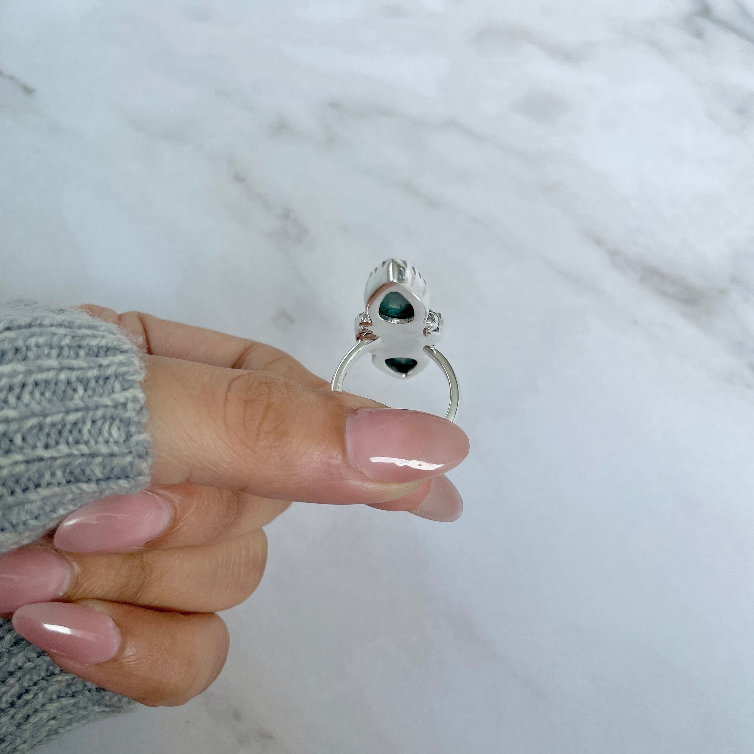 Azurite Malachite Adjustable Ring-(AZM-R-68.)