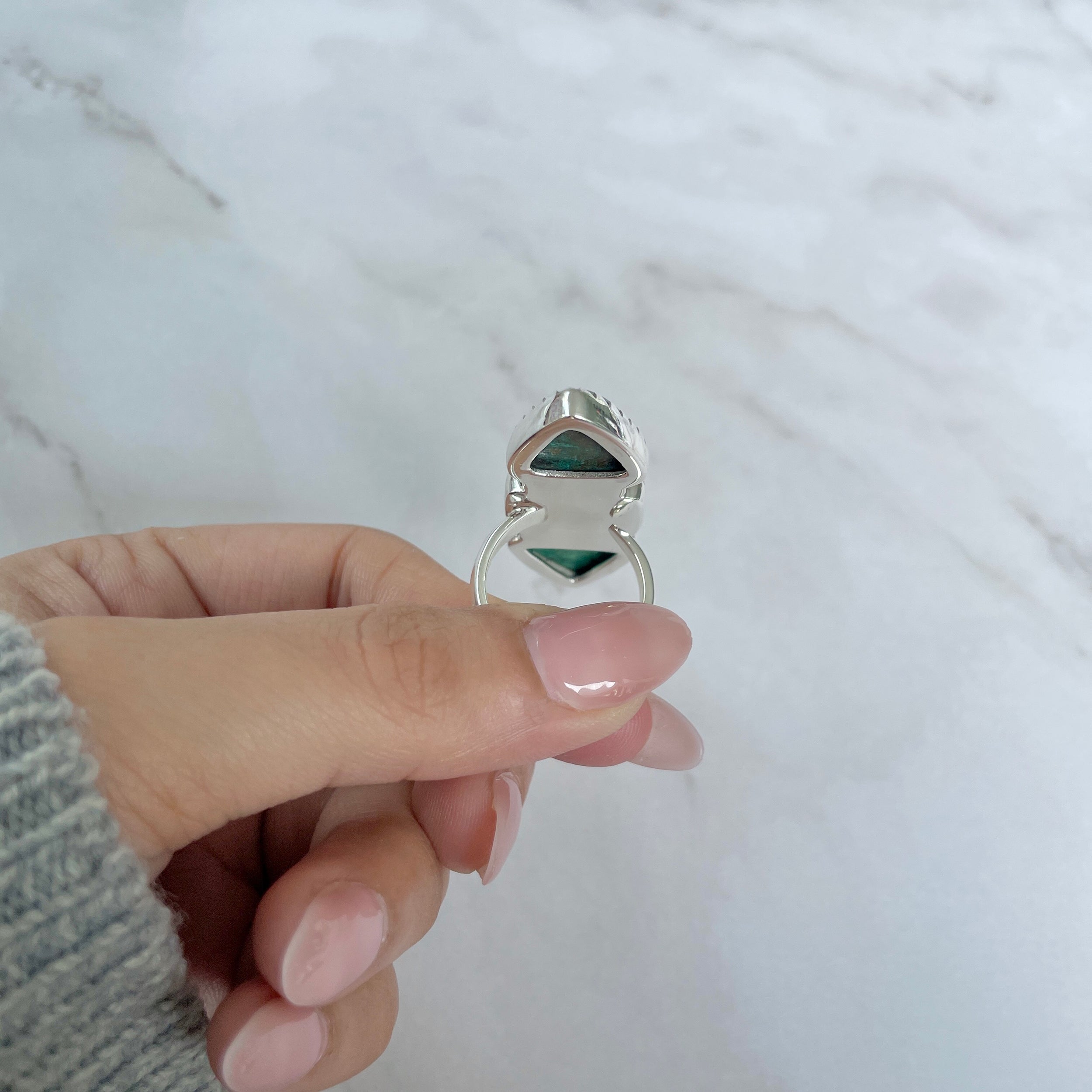 Azurite Malachite Adjustable Ring-(AZM-R-69.)