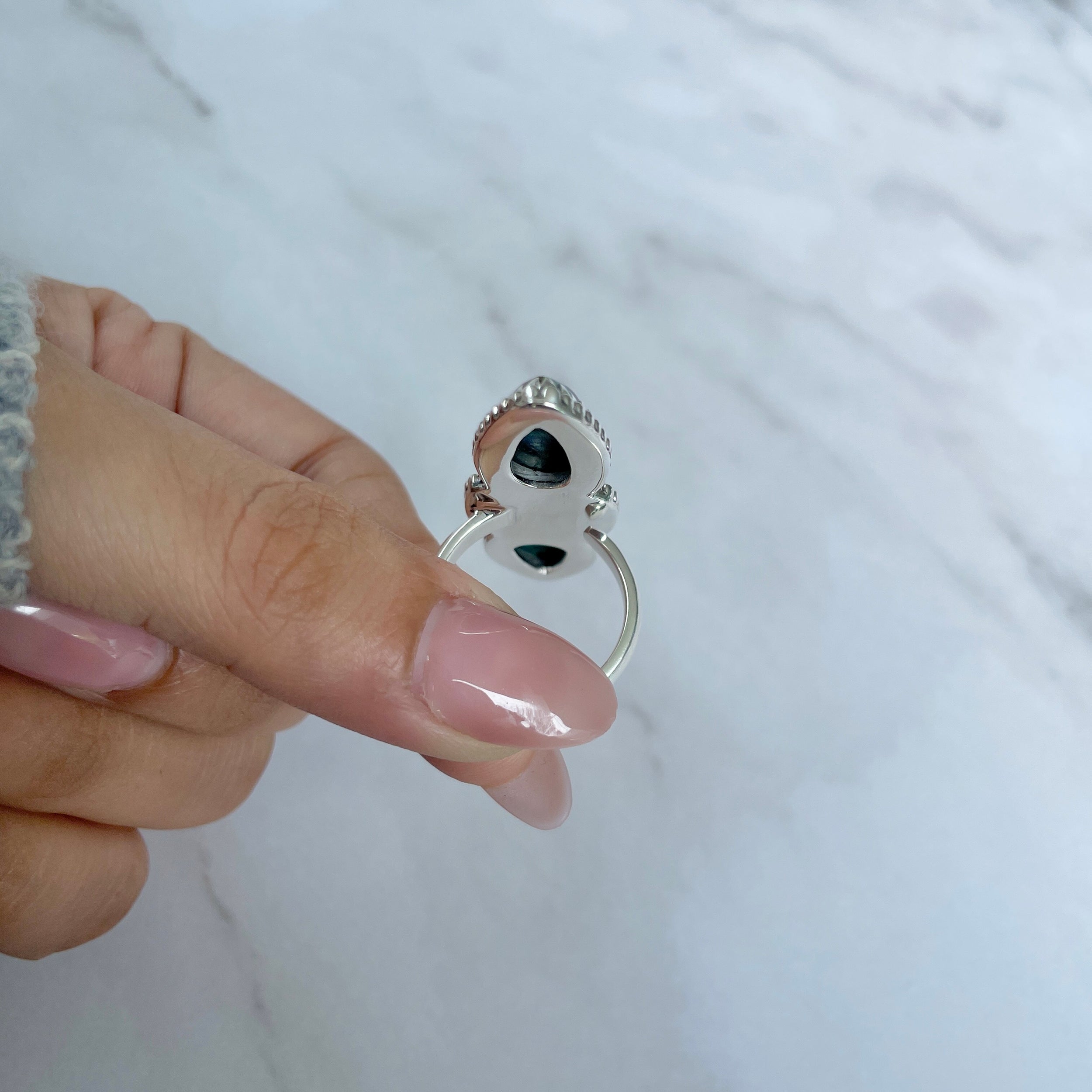 Azurite Malachite Adjustable Ring-(AZM-R-71.)