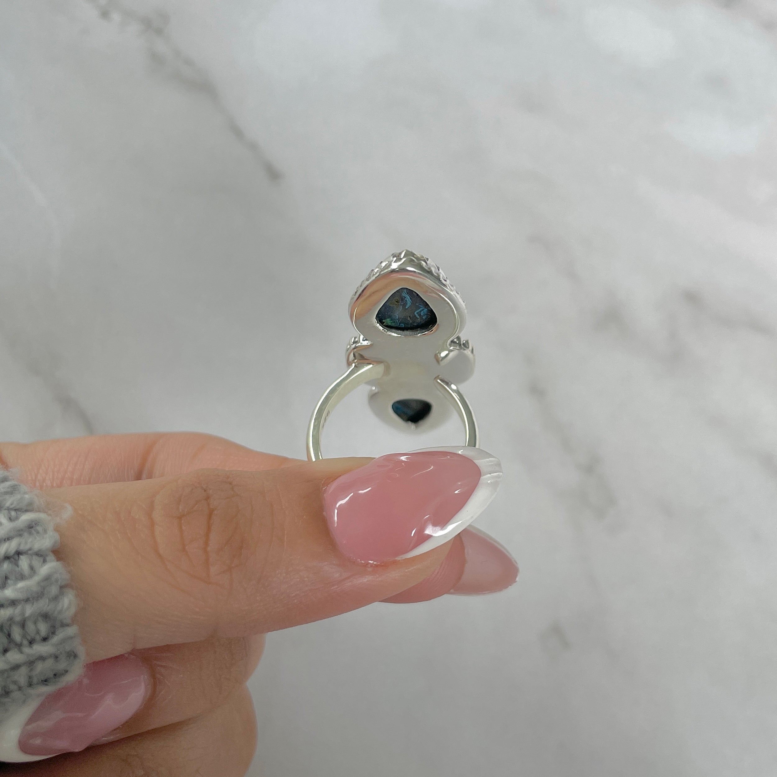 Azurite Malachite Adjustable Ring-(AZM-R-73.)