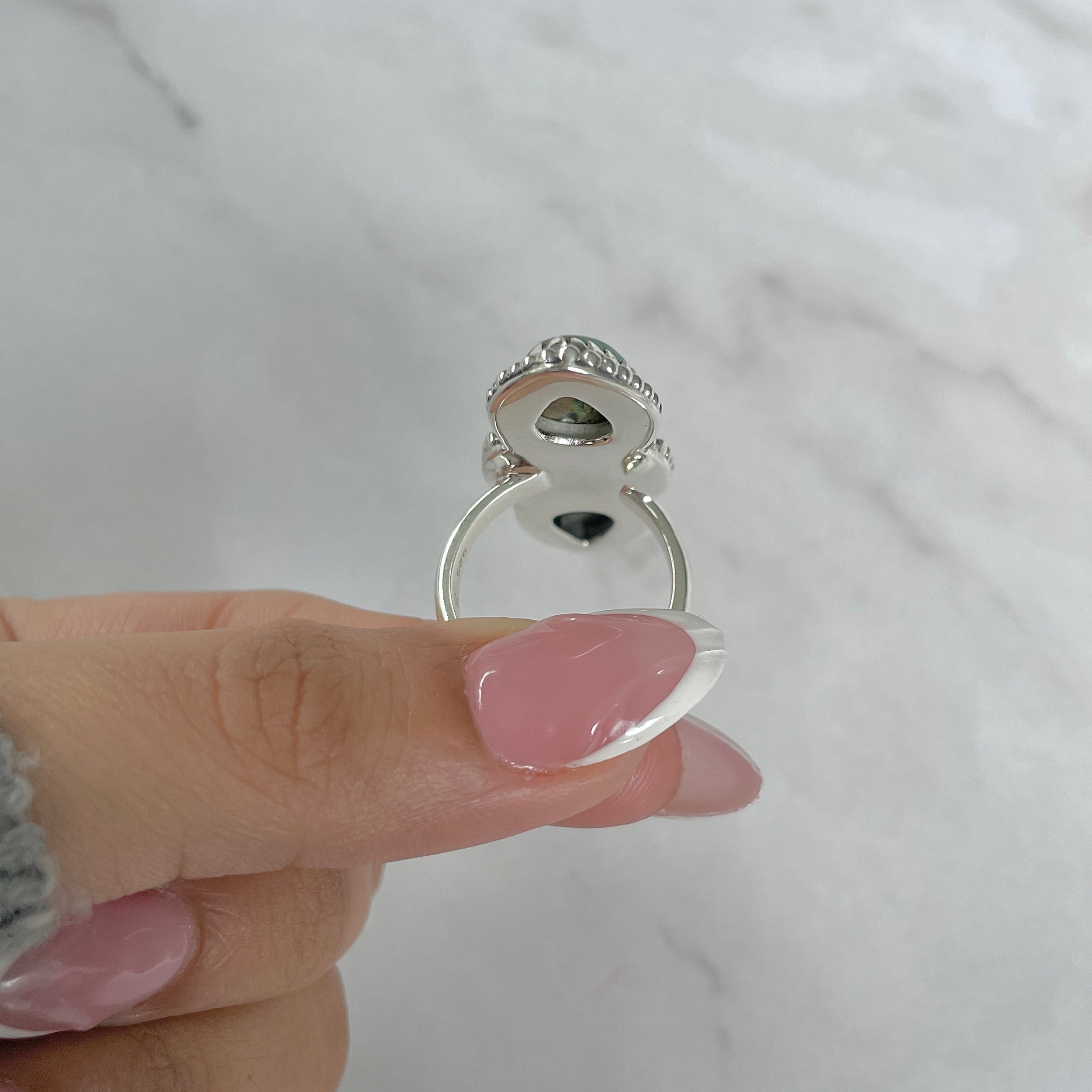 Azurite Malachite Adjustable Ring-(AZM-R-74.)