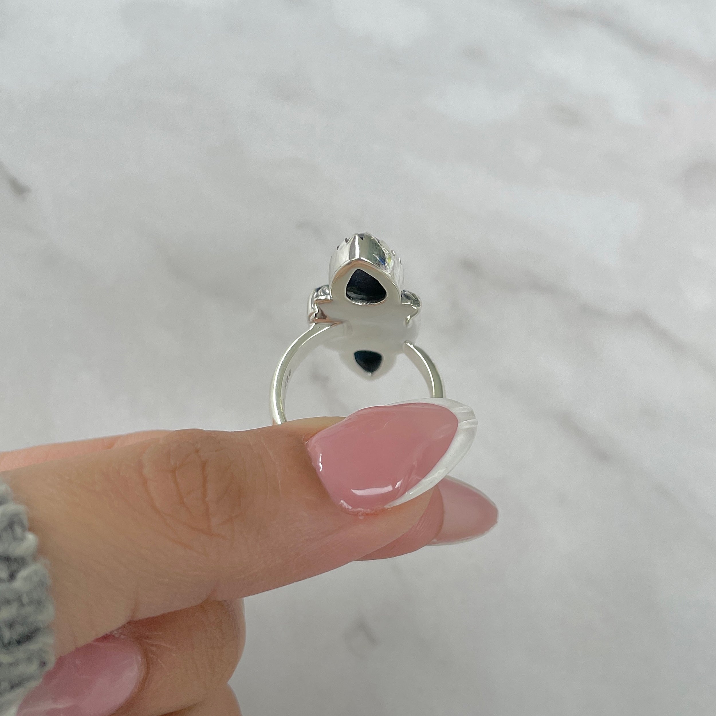 Azurite Malachite Adjustable Ring-(AZM-R-82.)