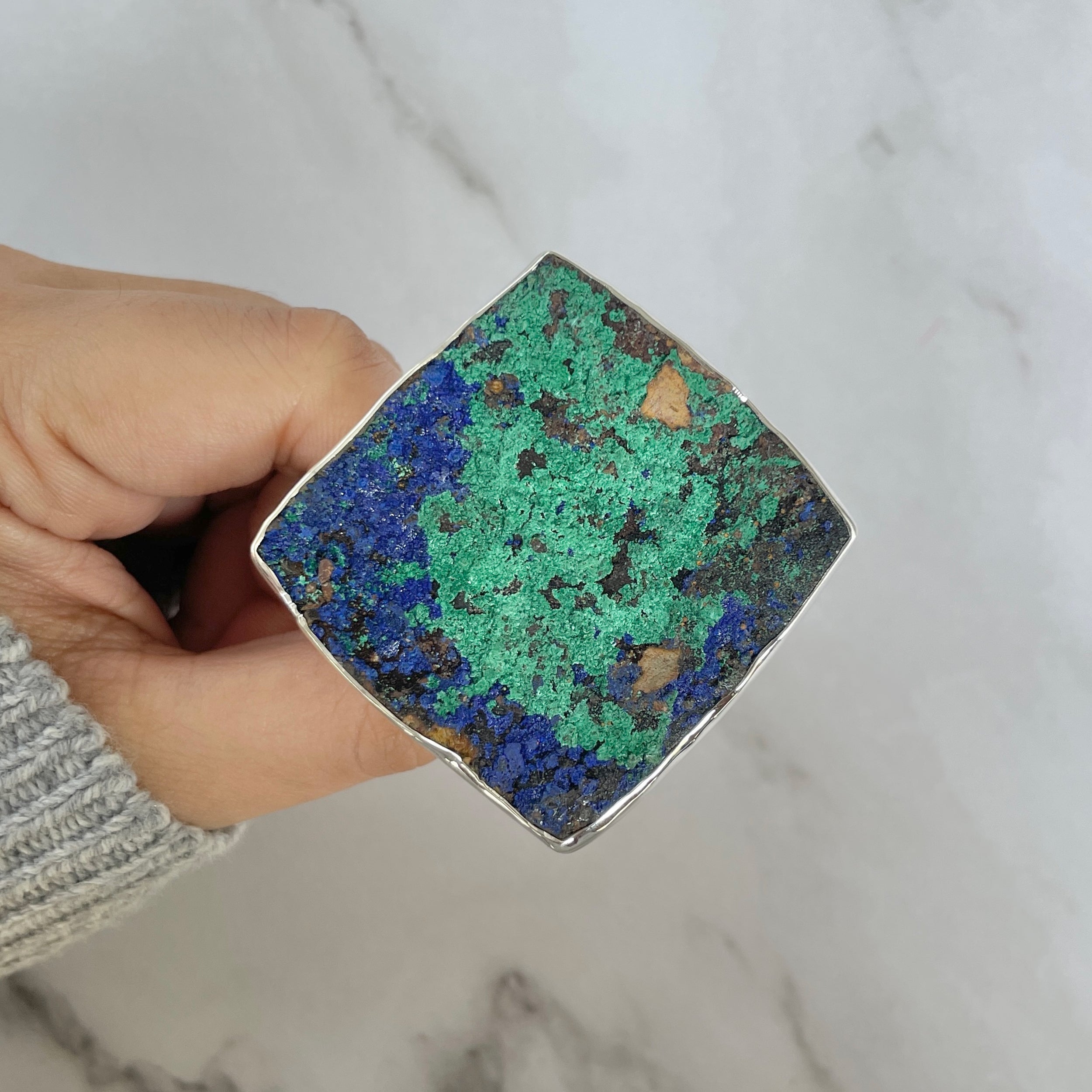 Azurite Druzy Ring-(AZR-R-2.)