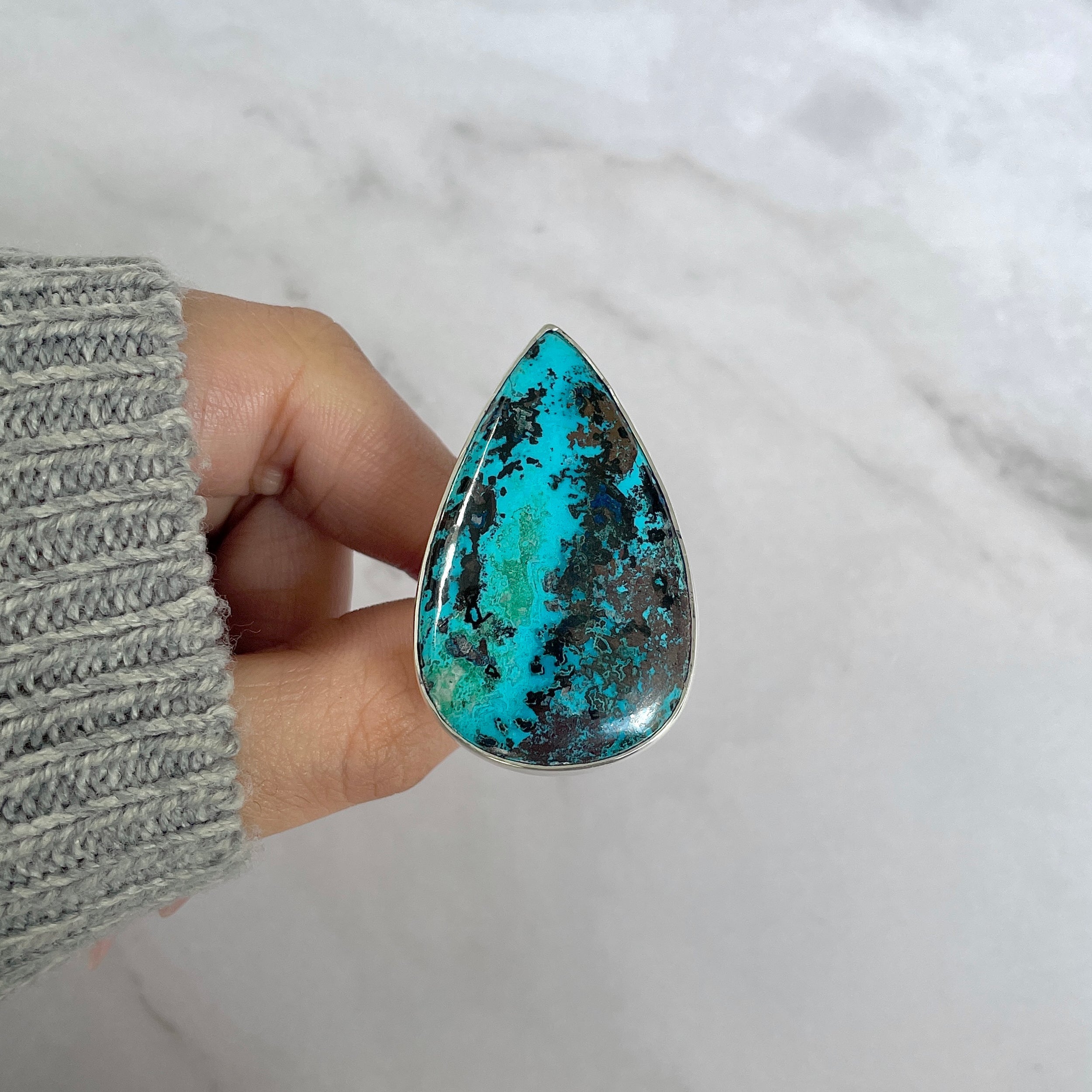Azurite Adjustable Ring-(AZR-R-3.)
