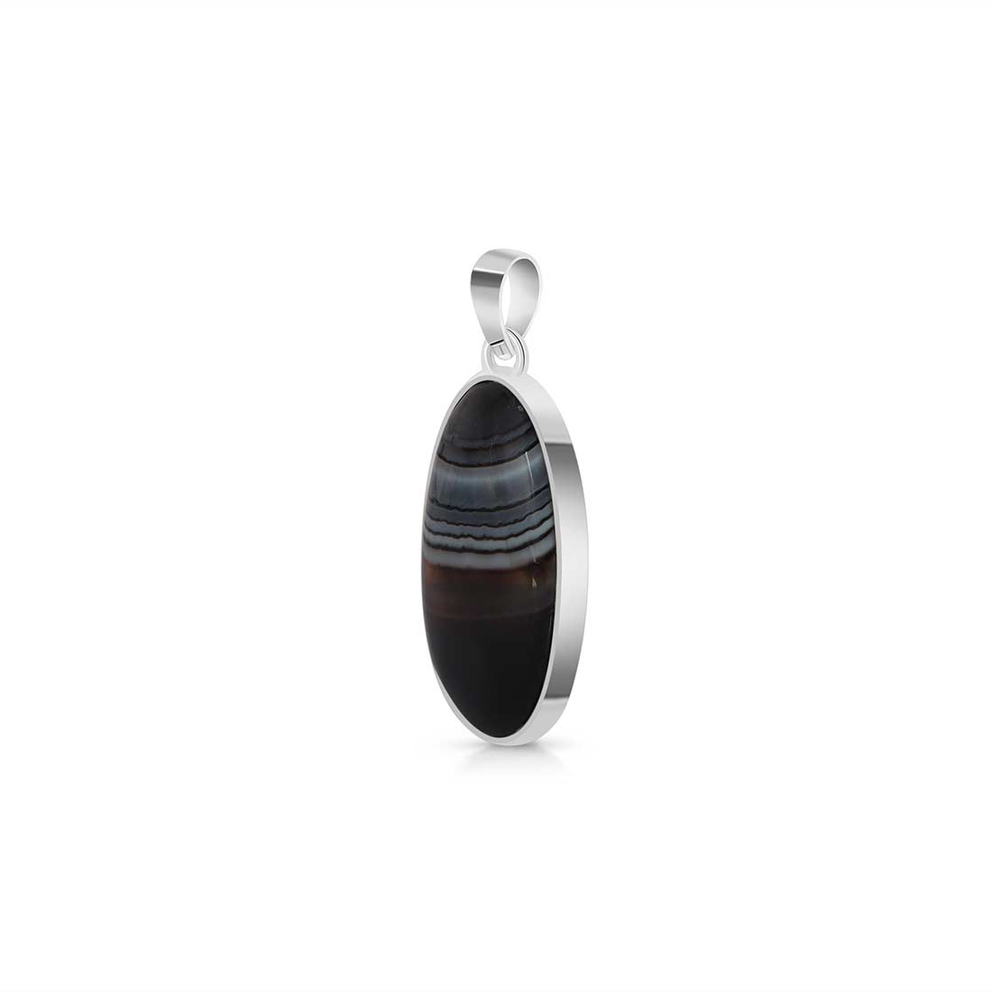 Banded Agate Pendant-(BAG-P-34.)