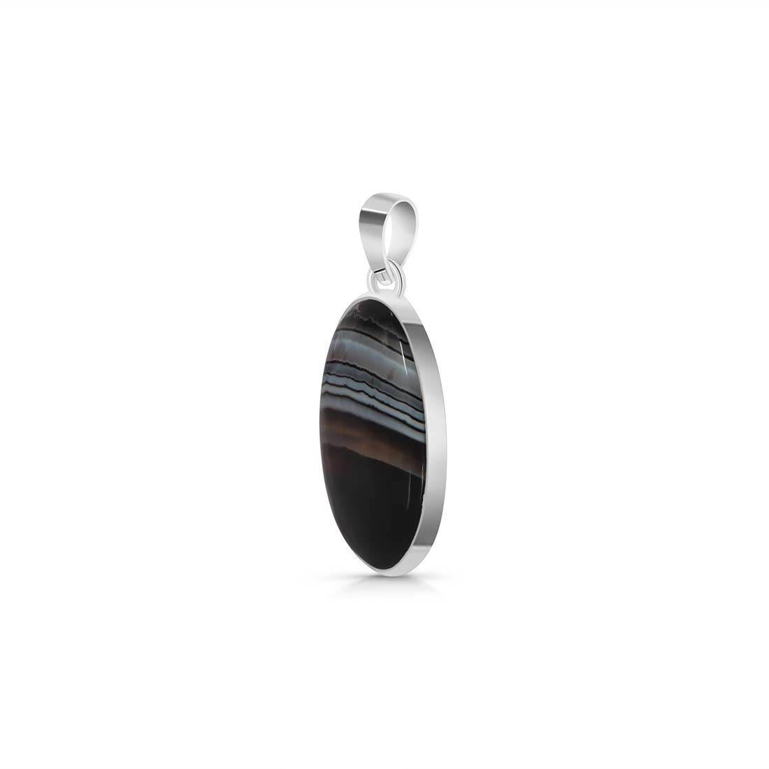 Banded Agate Pendant-(BAG-P-53.)