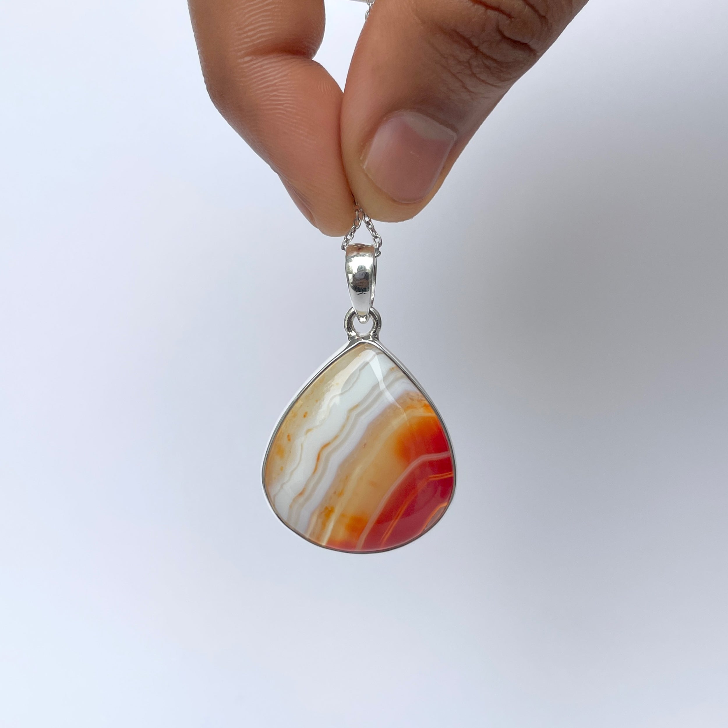 Banded Agate Pendant-(BAG-P-80.)