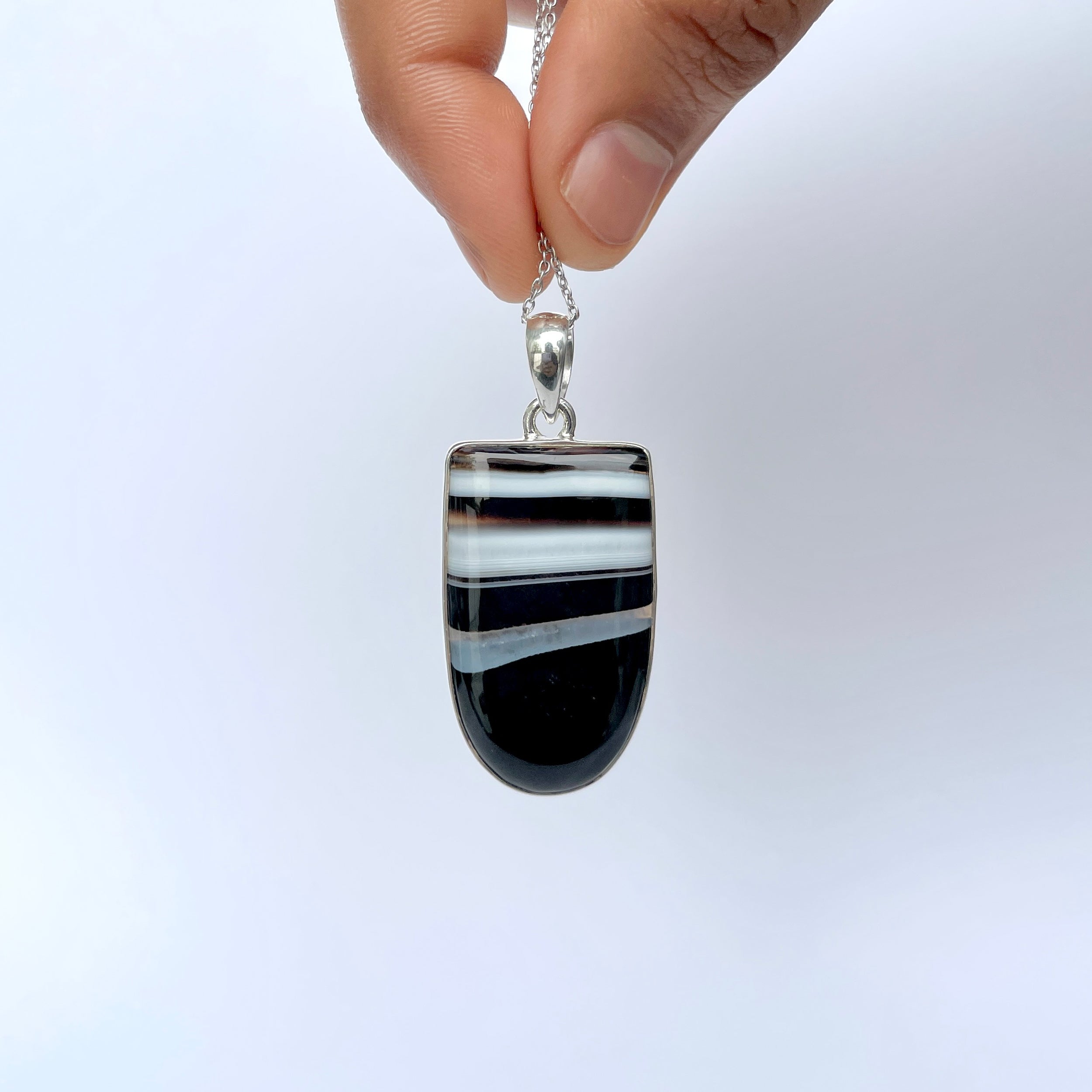 Banded Agate Pendant-(BAG-P-81.)